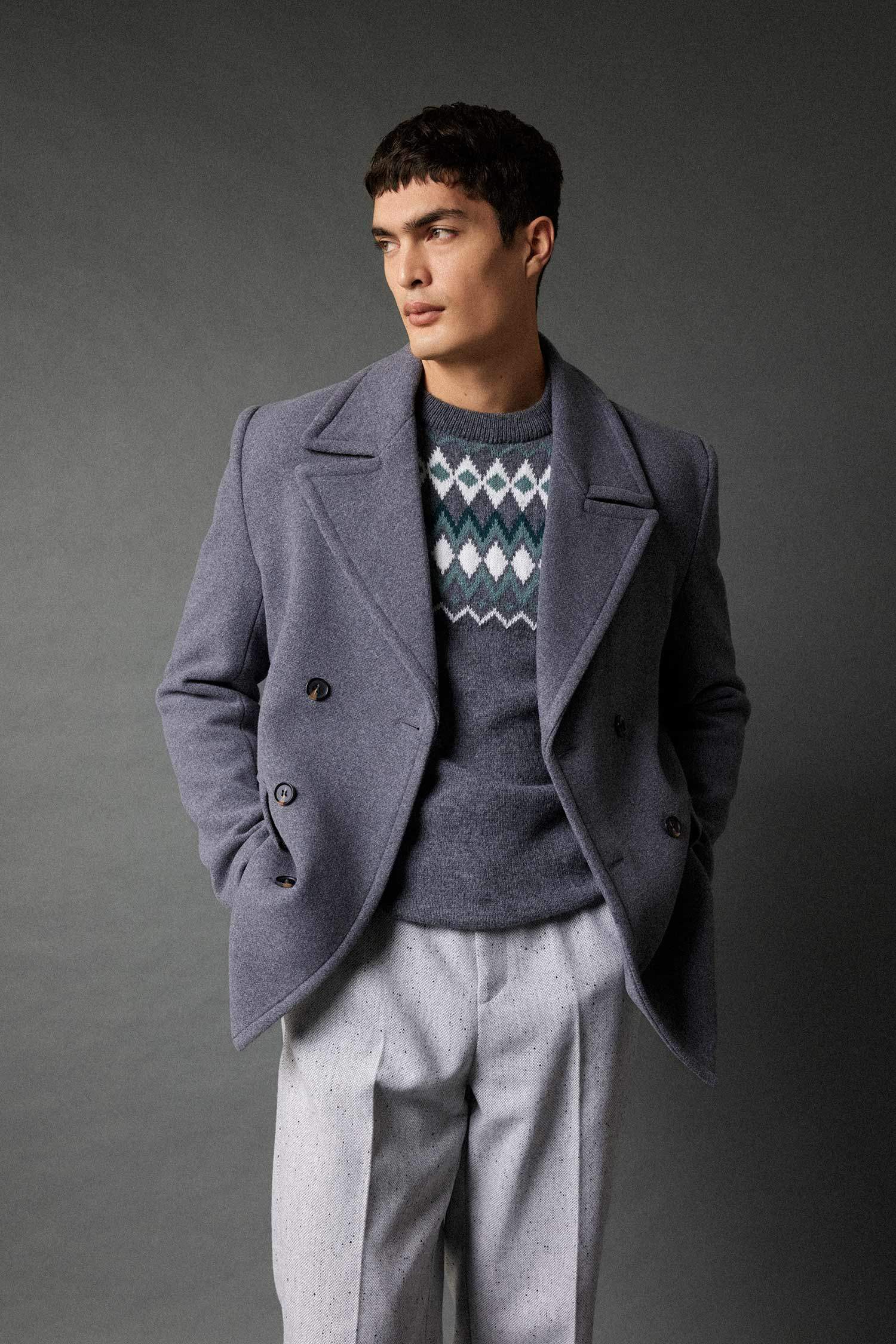 Slim Fit  Dar Kesim Smokin Yaka Düğmeli Astarlı Kaban Parka