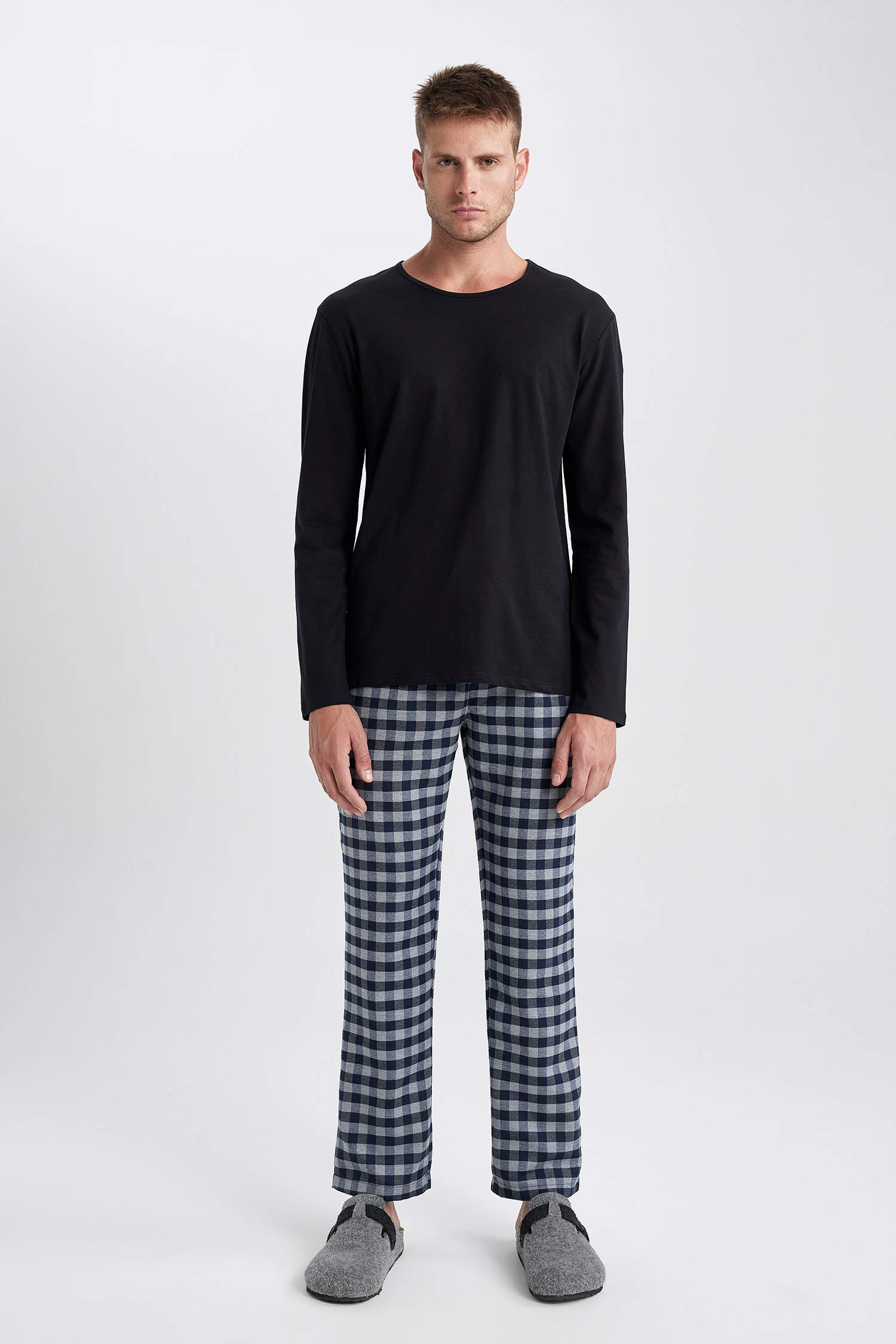 بنطلون بيجاما قصة عادية بجيب