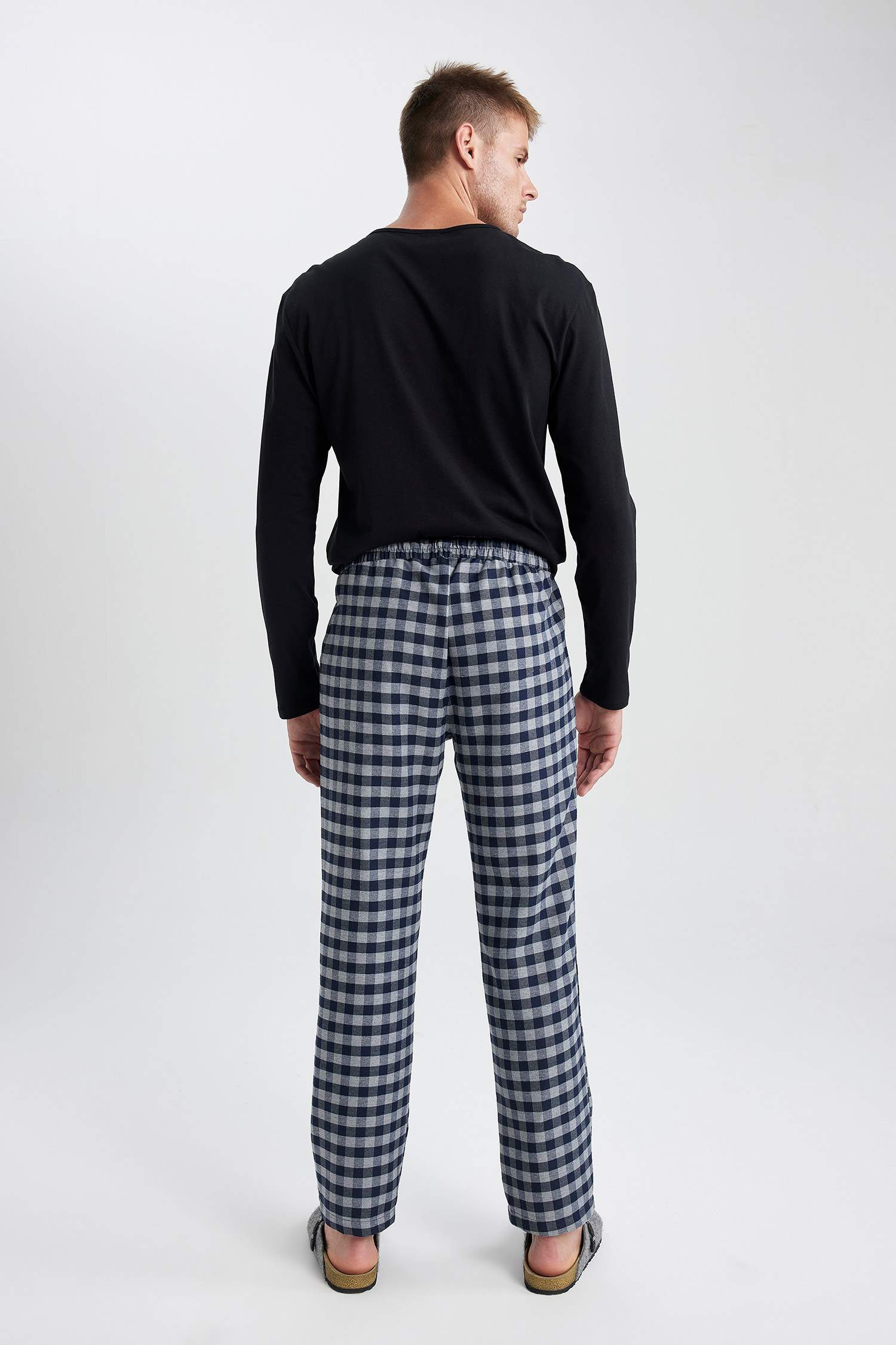 بنطلون بيجاما قصة عادية بجيب