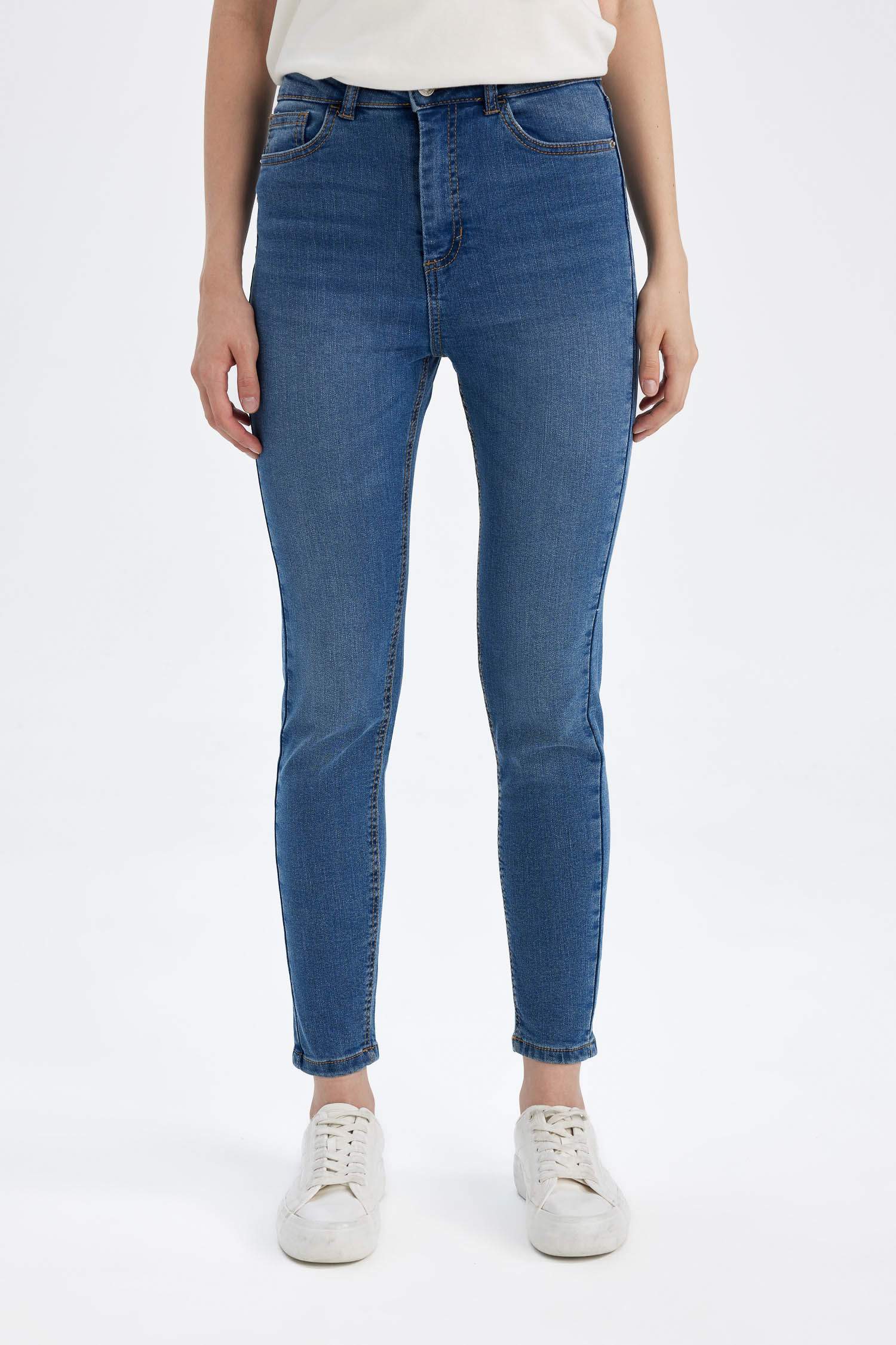 Джинсы Skinny Fit узкого кроя с высокой талией