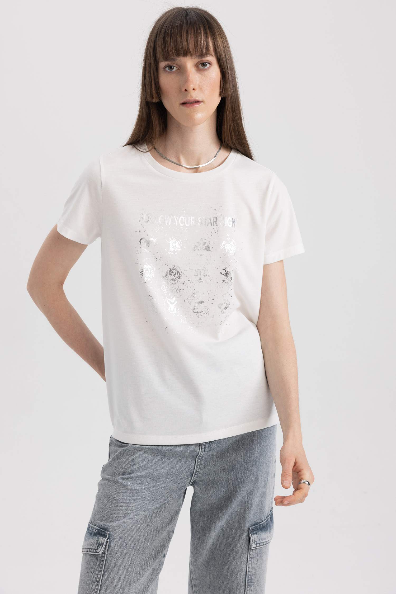 T-Shirt imprimé Coupe Régulière Col Ras Du Cou