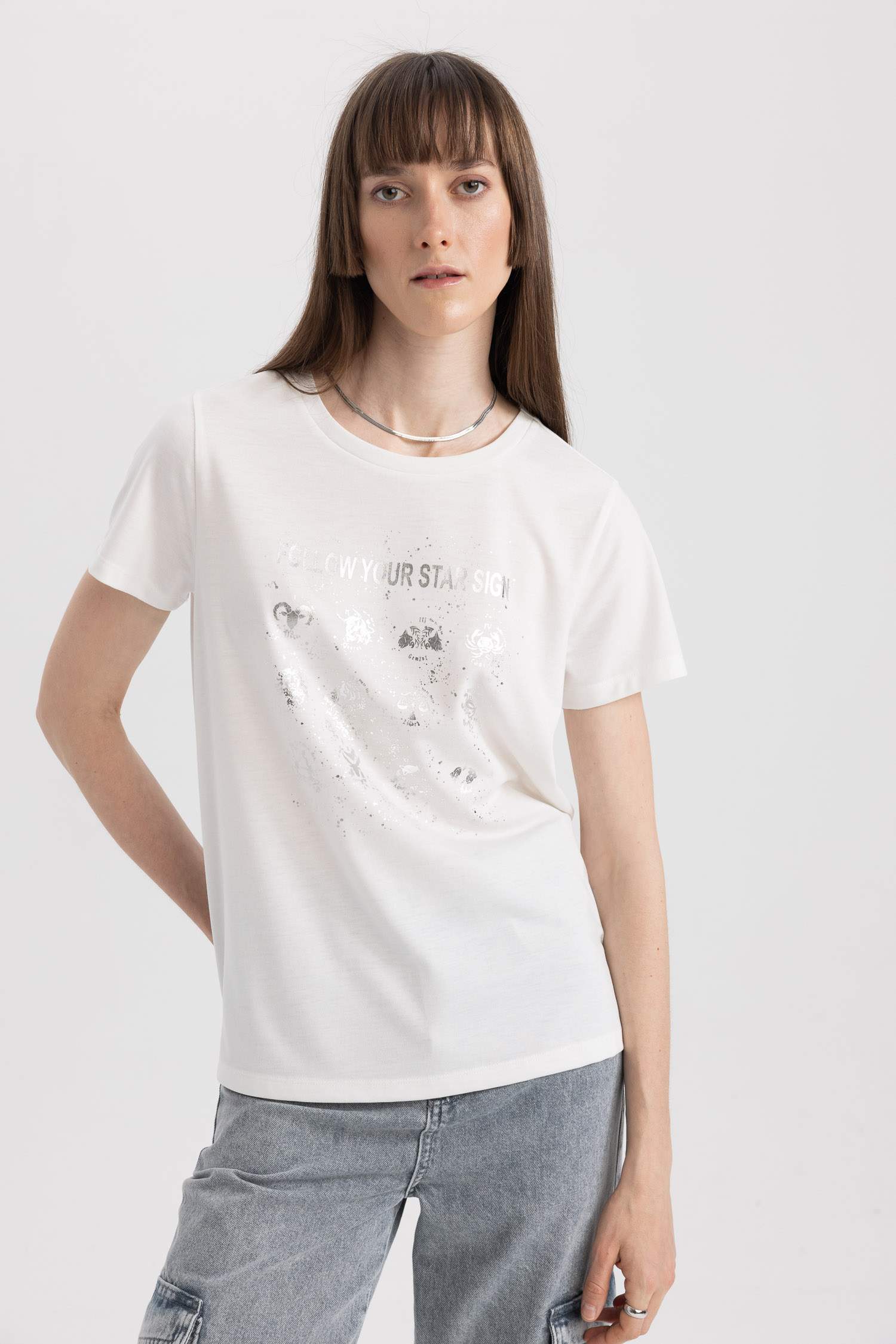 T-Shirt imprimé Coupe Régulière Col Ras Du Cou