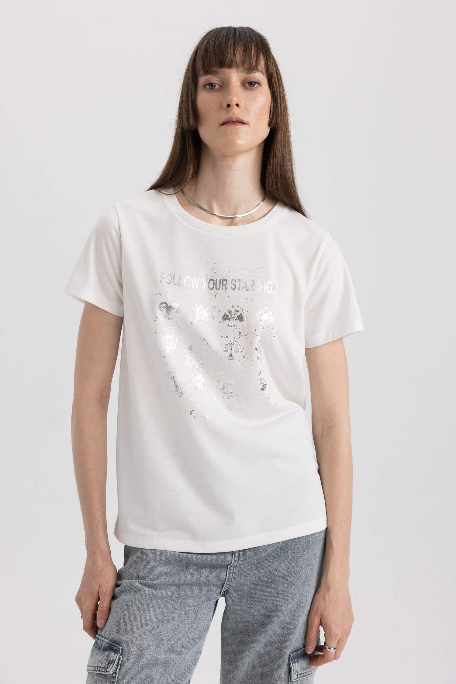 T-Shirt imprimé Coupe Régulière Col Ras Du Cou