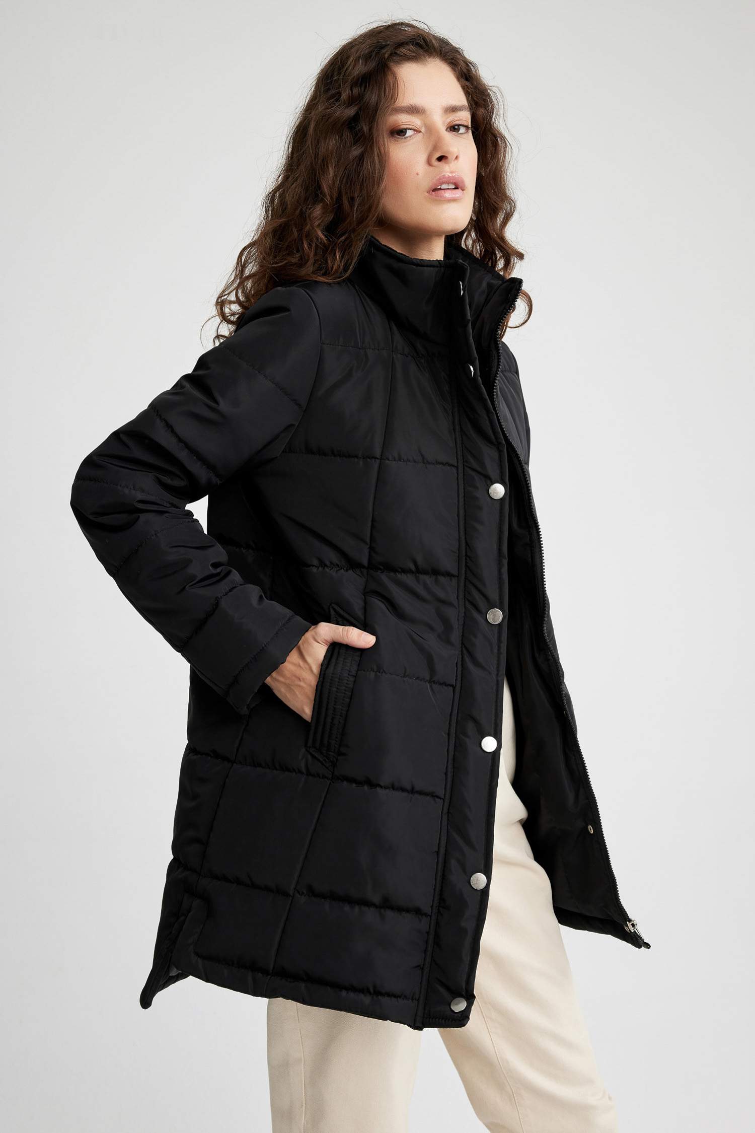 Su İtici Regular Kalıp Rüzgar Geçirmez Mont Parka