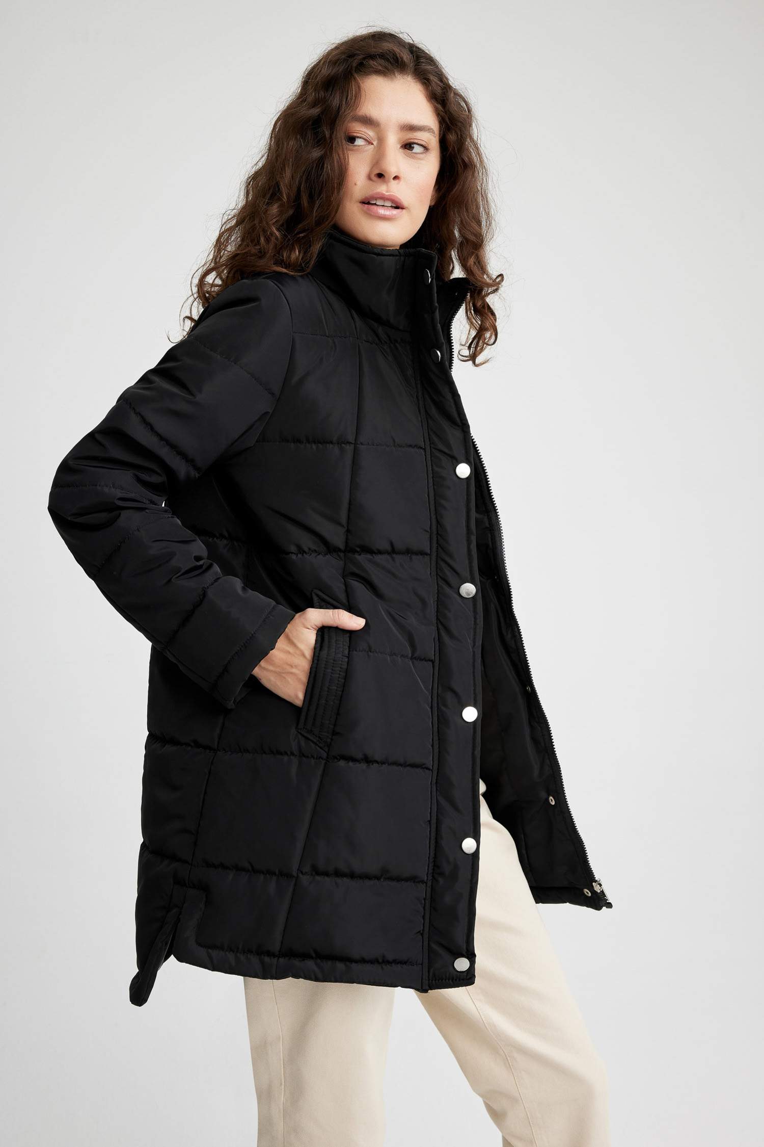 Su İtici Regular Kalıp Rüzgar Geçirmez Mont Parka