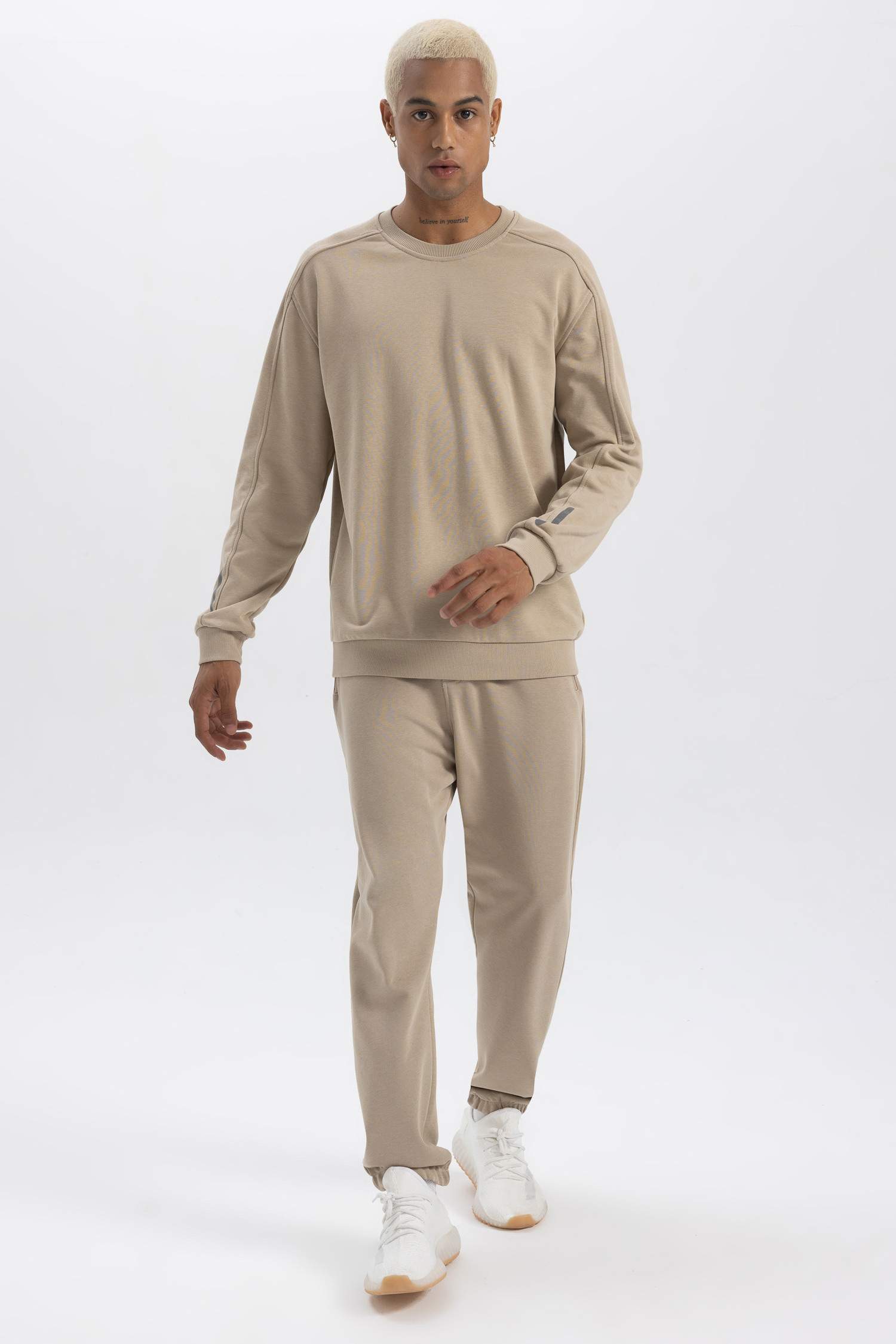 Mens beige online sweatsuit