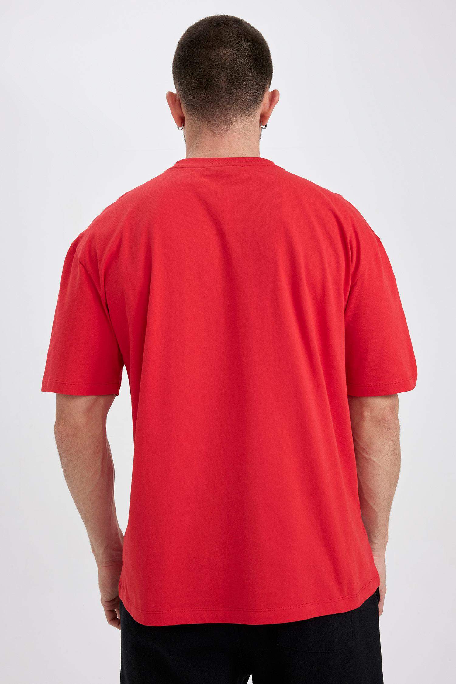 DeFactoFit NBA Miami Heat Oversize Fit Crew Neck Cotton T-Shirt