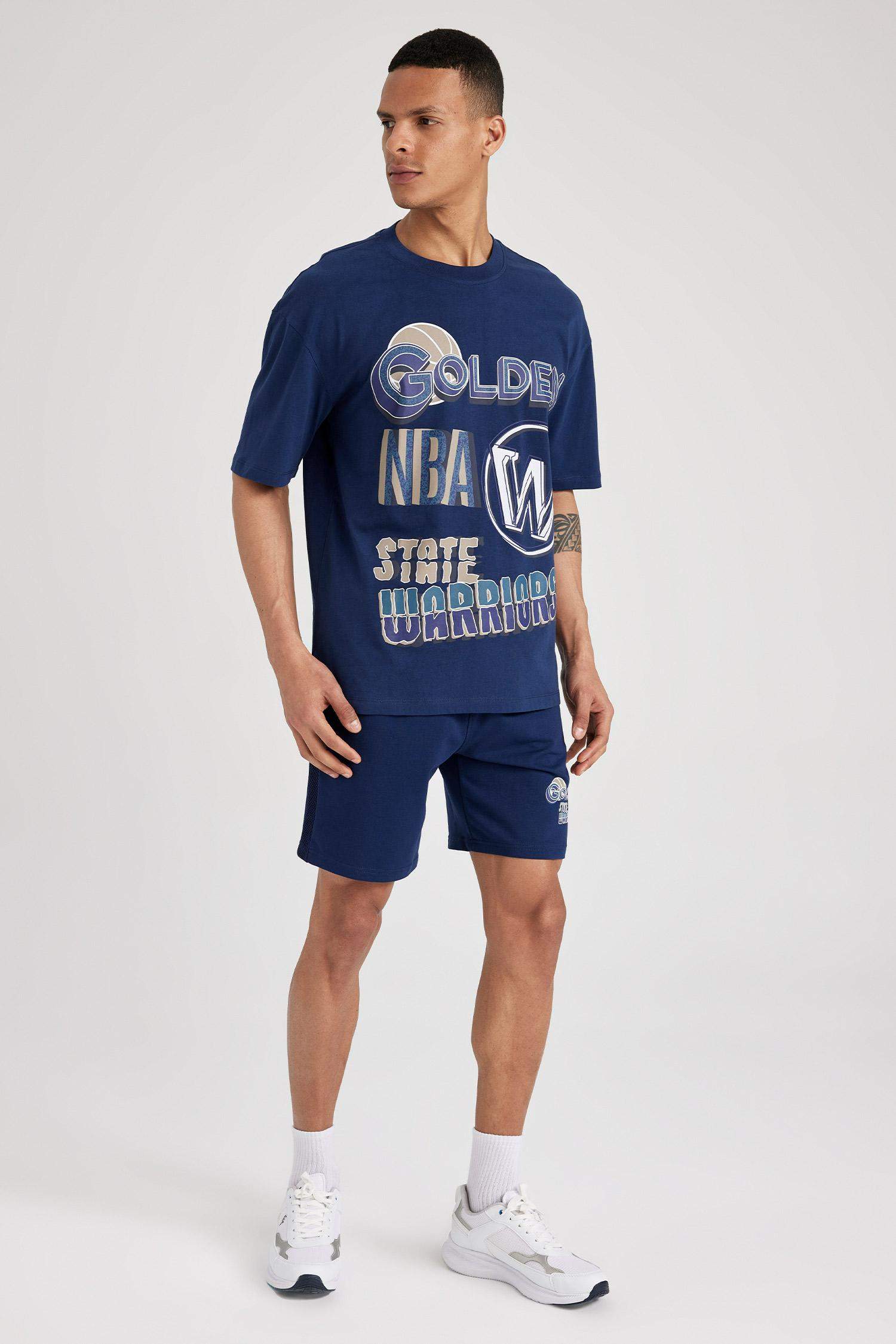 Defacto Fit NBA Golden State Warriors Licensed Oversize Fit Crew Neck T-Shirt