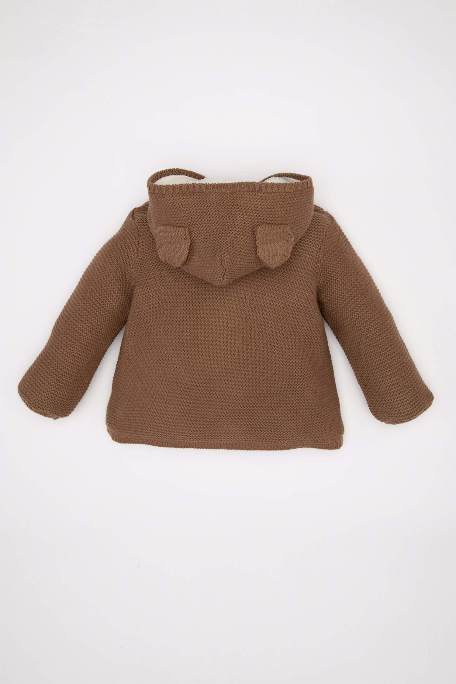 Baby Boy Polar Fleece Inside Thick Hooded Knitted Cardigan