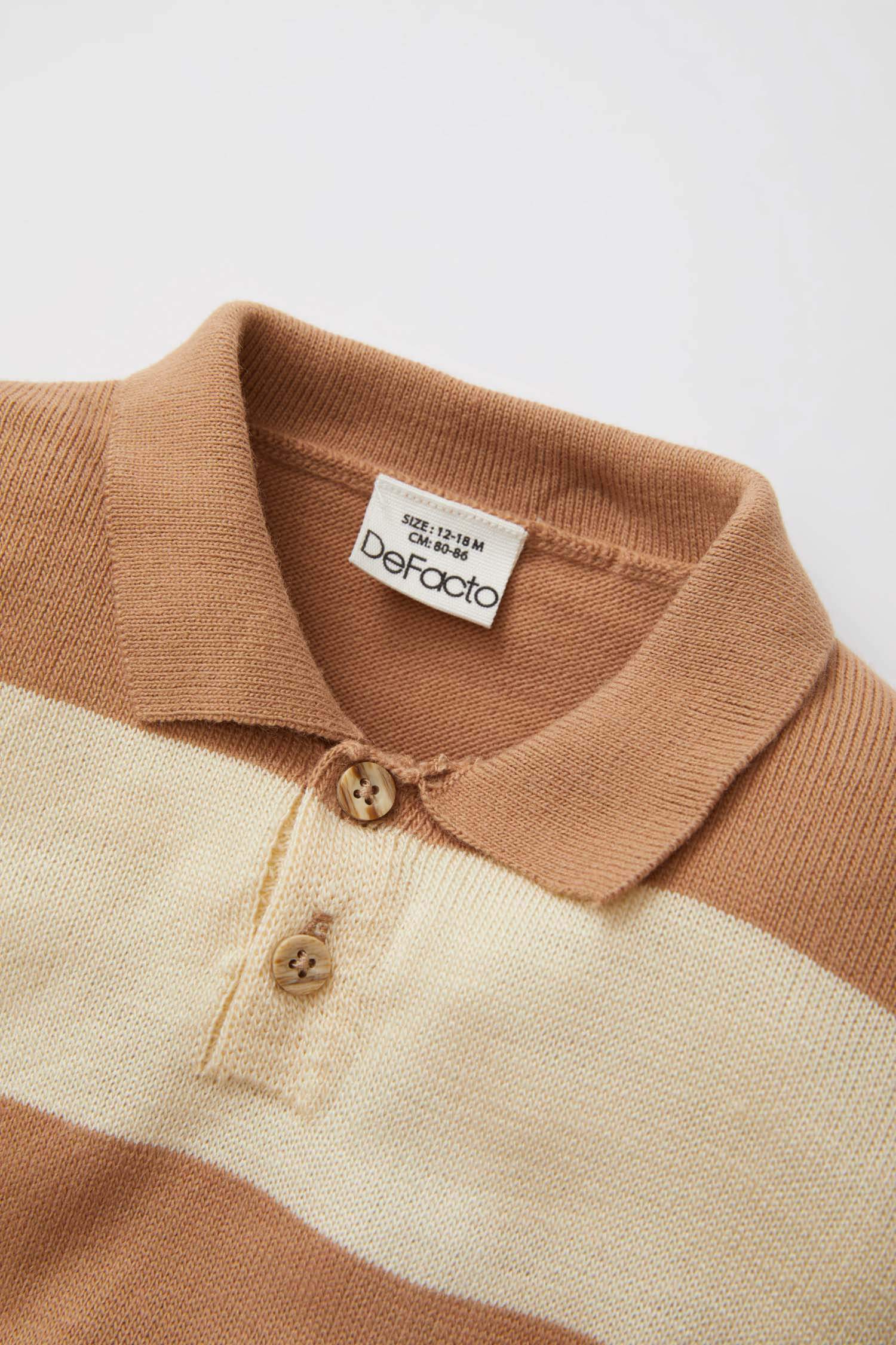 Пуловер стандартного кроя с рубашечным вырезом в полоску для малышей мальчиков