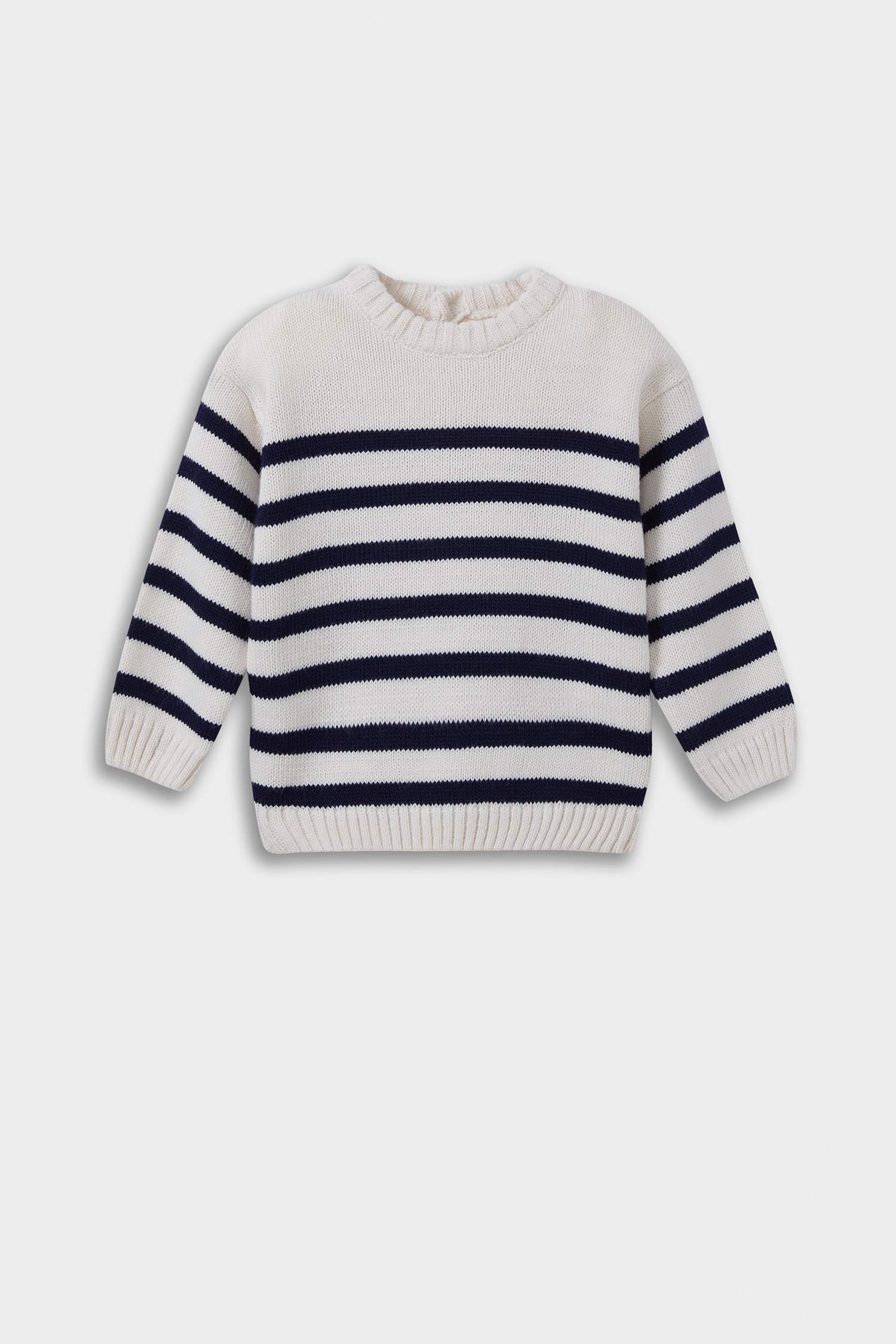 Baby Boy Regular Fit Striped Crew Neck Pullover