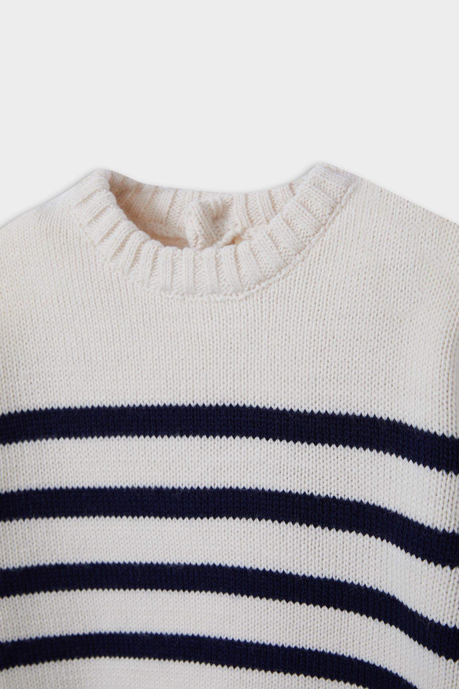 Baby Boy Regular Fit Striped Crew Neck Pullover