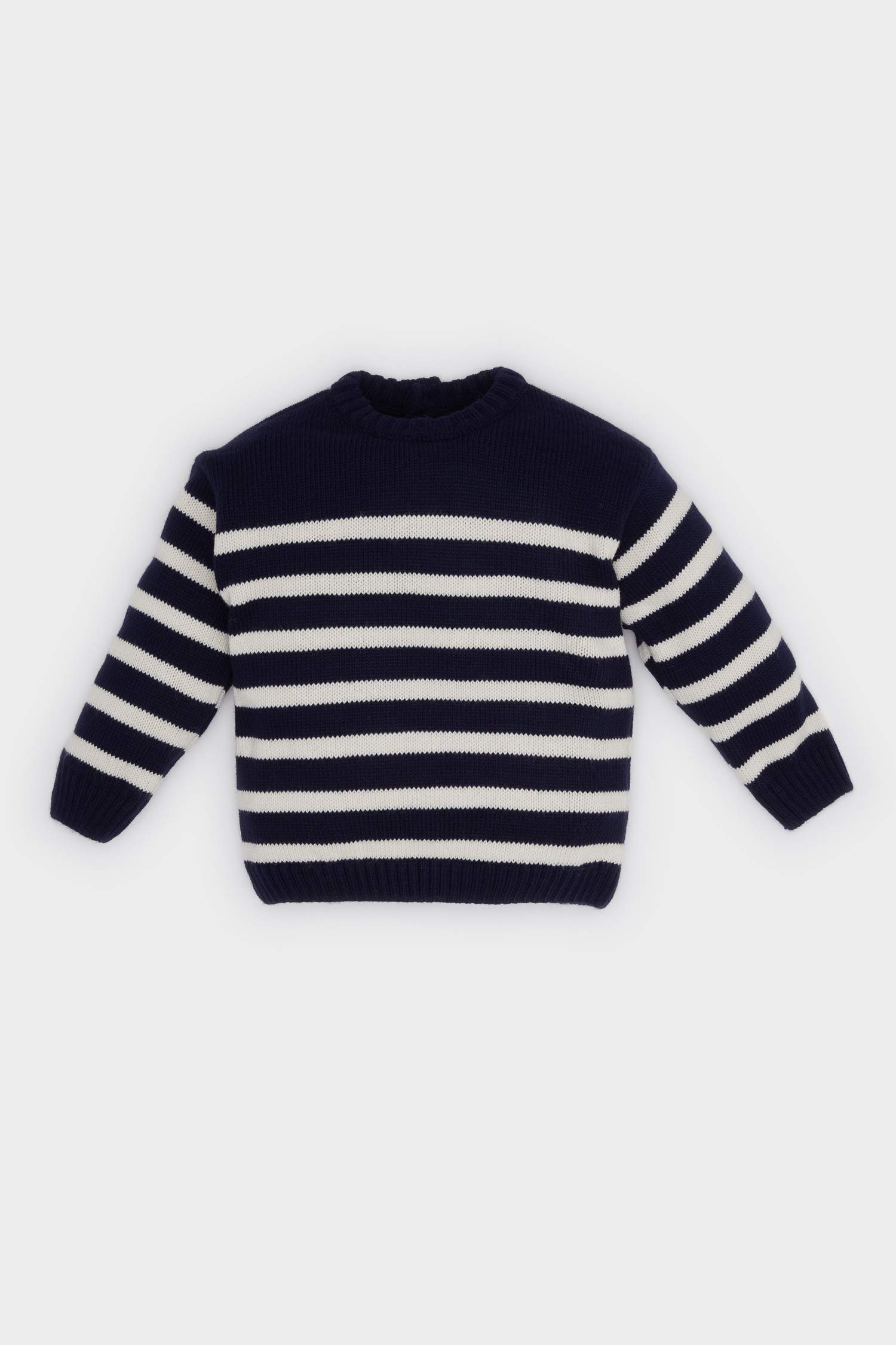Baby Boy Regular Fit Striped Crew Neck Pullover