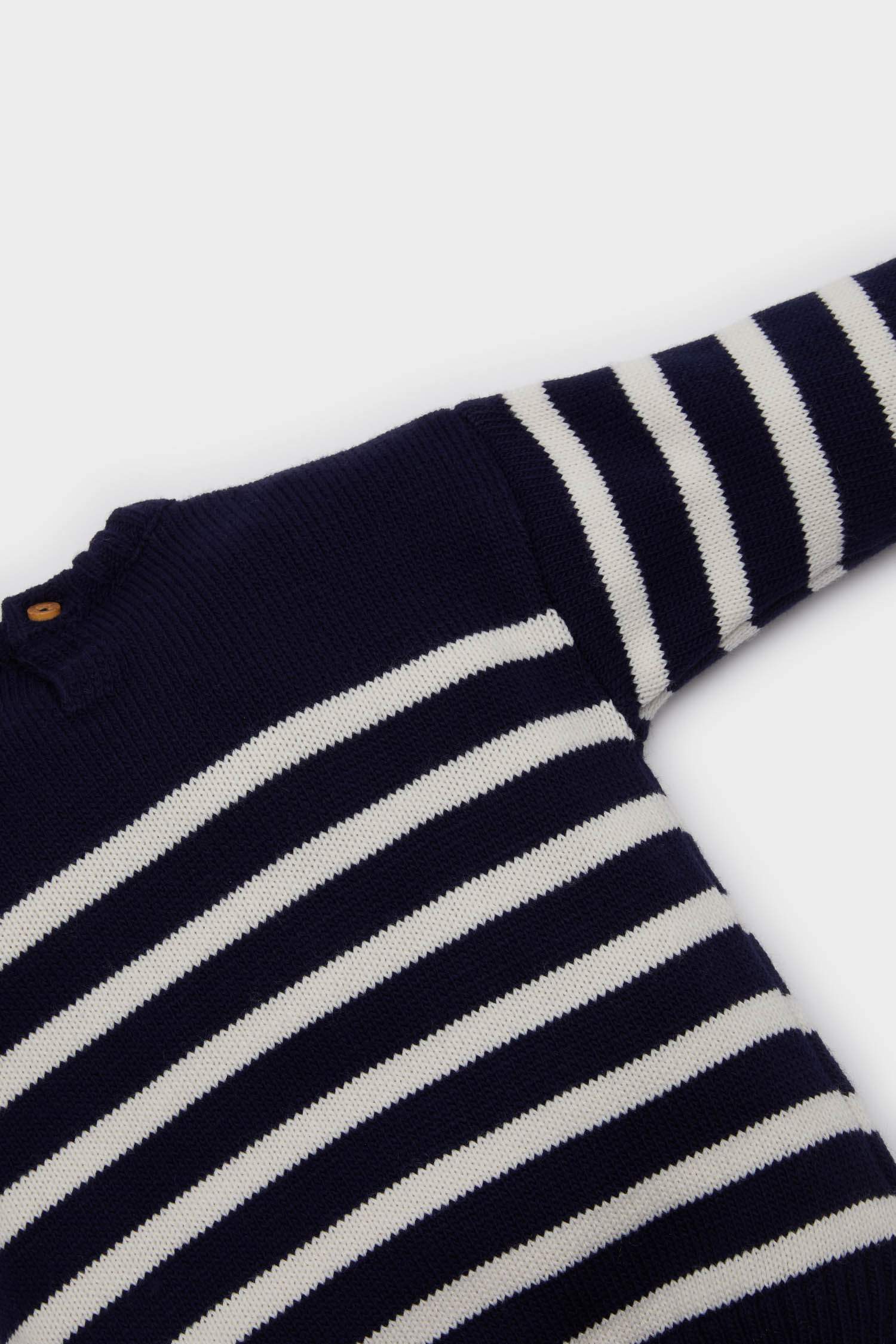 Baby Boy Regular Fit Striped Crew Neck Pullover