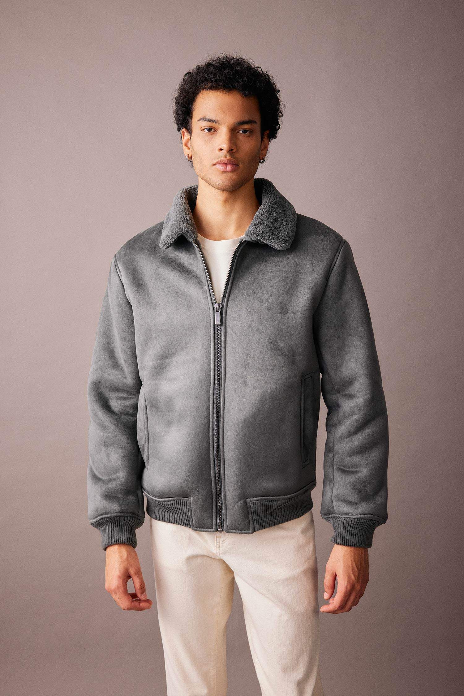 قمصلة نفخ سليم فيت بياقة بولو مبطن