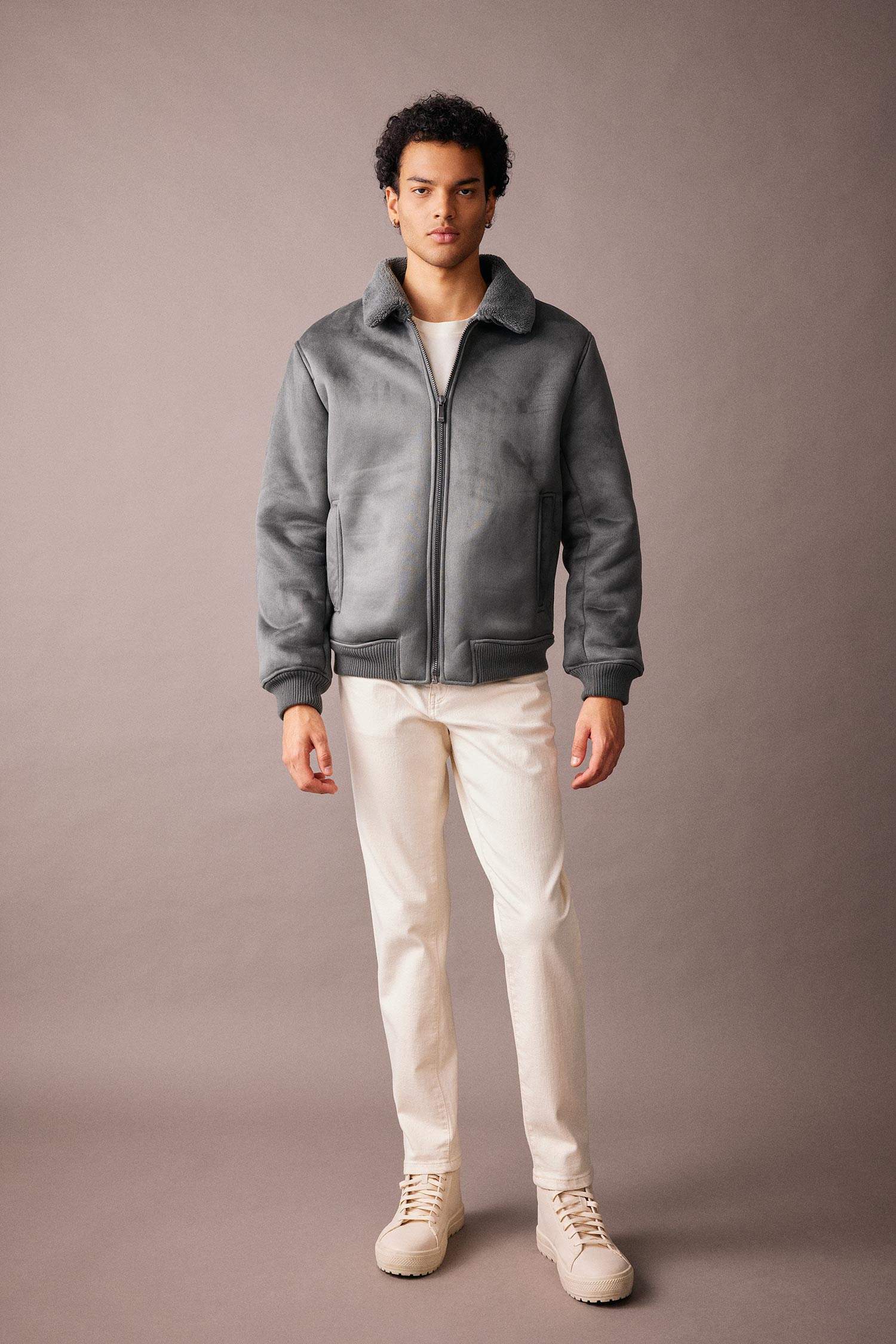 قمصلة نفخ سليم فيت بياقة بولو مبطن