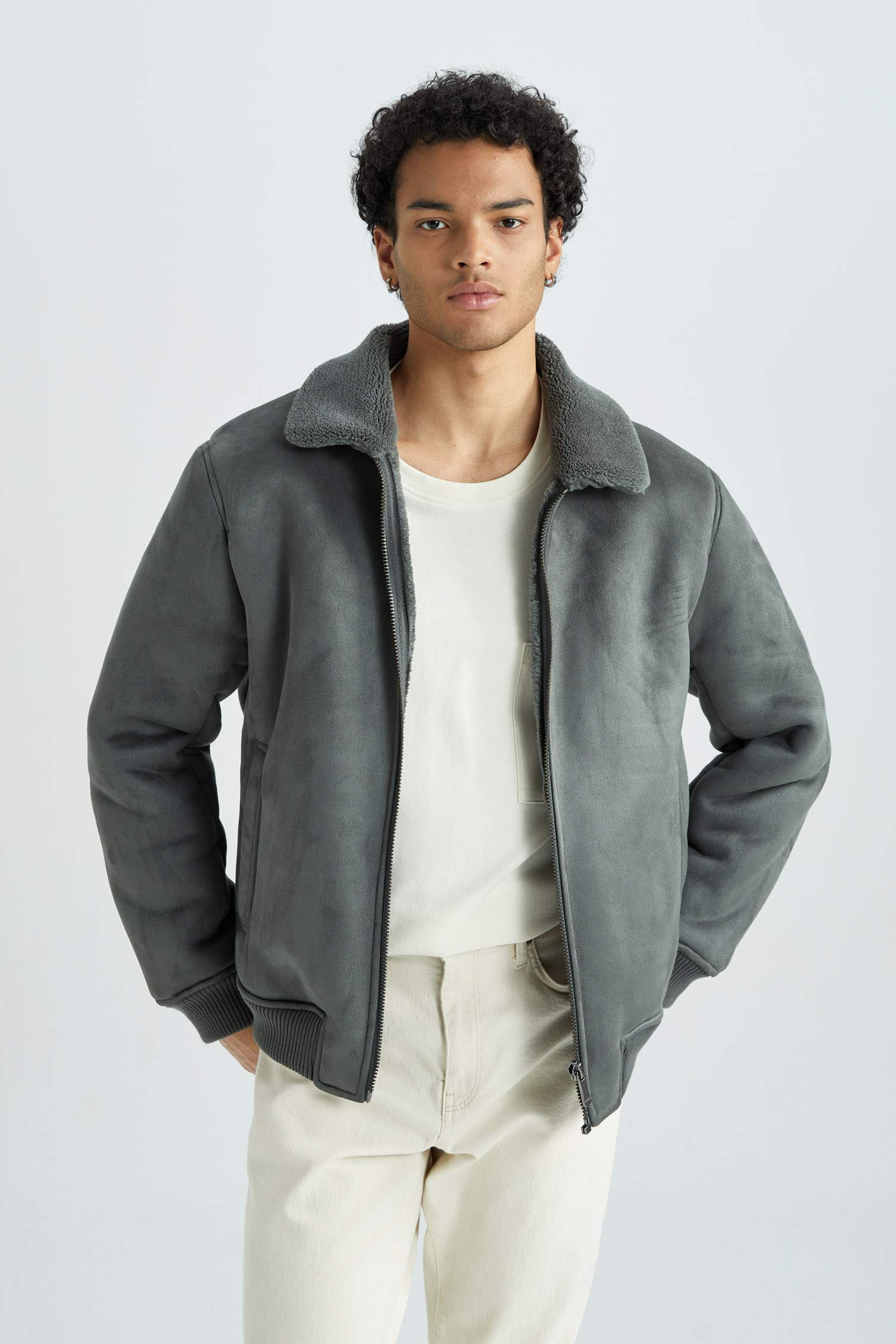 قمصلة نفخ سليم فيت بياقة بولو مبطن