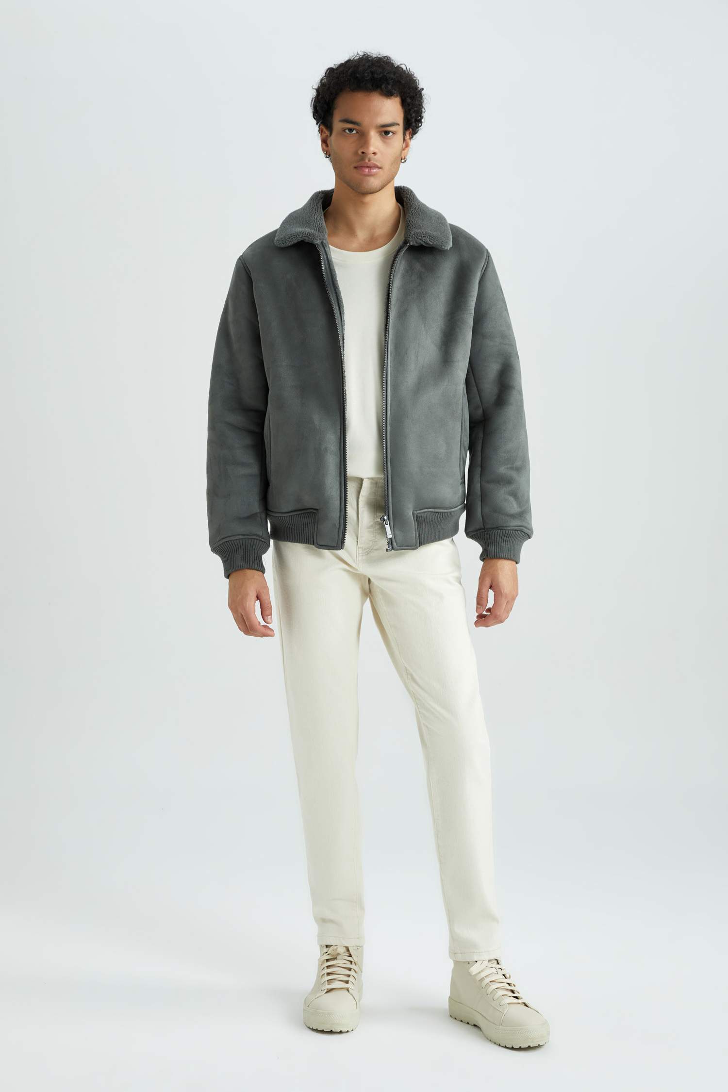 قمصلة نفخ سليم فيت بياقة بولو مبطن