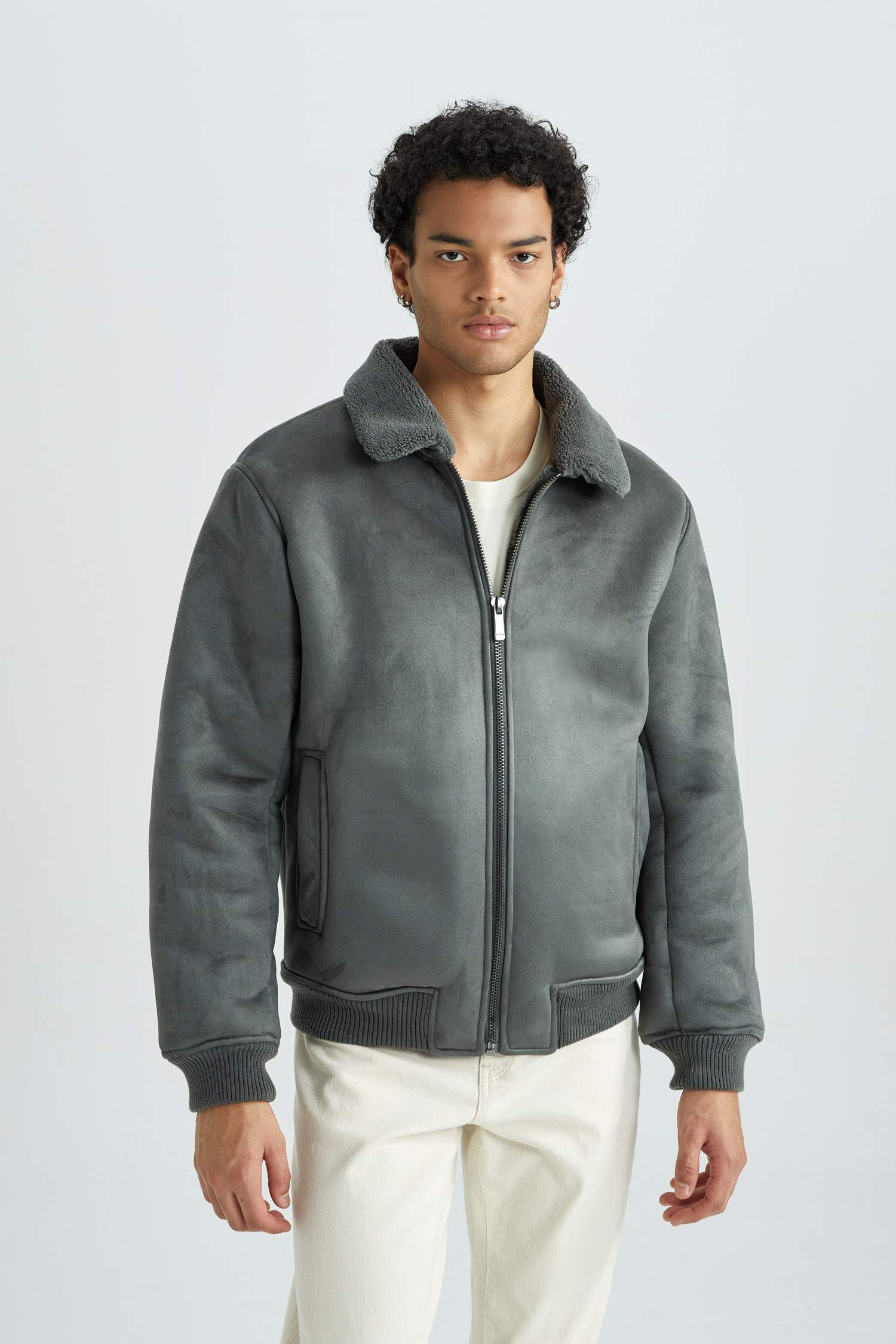 قمصلة نفخ سليم فيت بياقة بولو مبطن