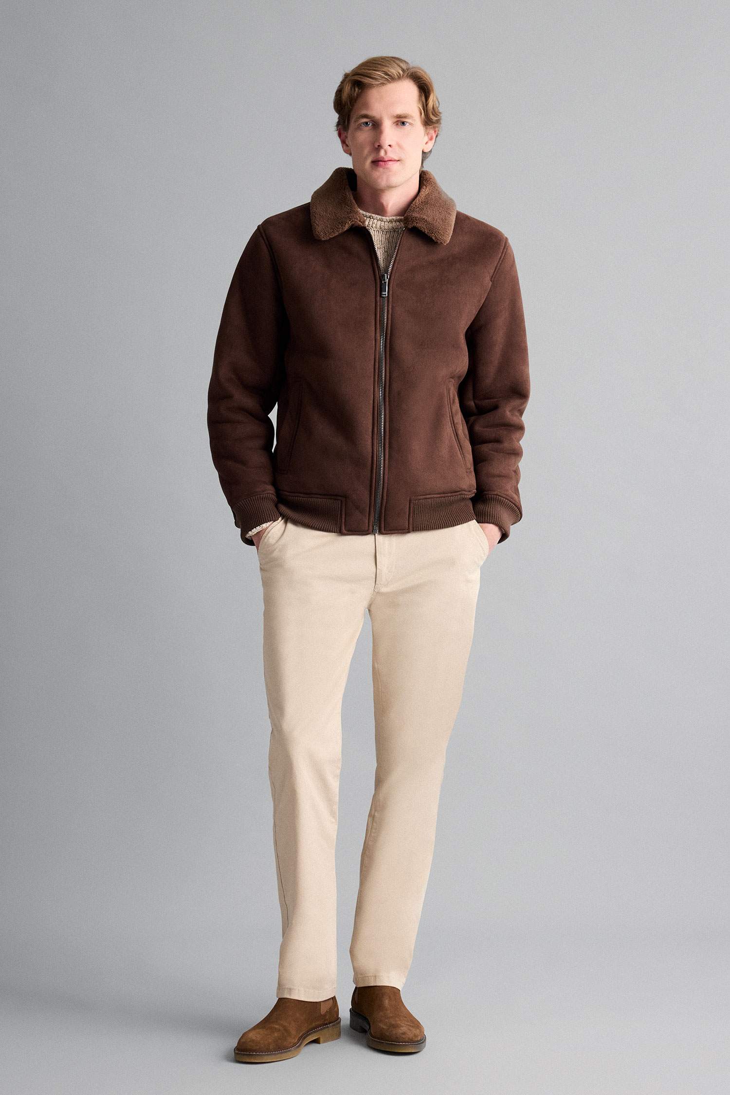 قمصلة نفخ سليم فيت بياقة بولو مبطن