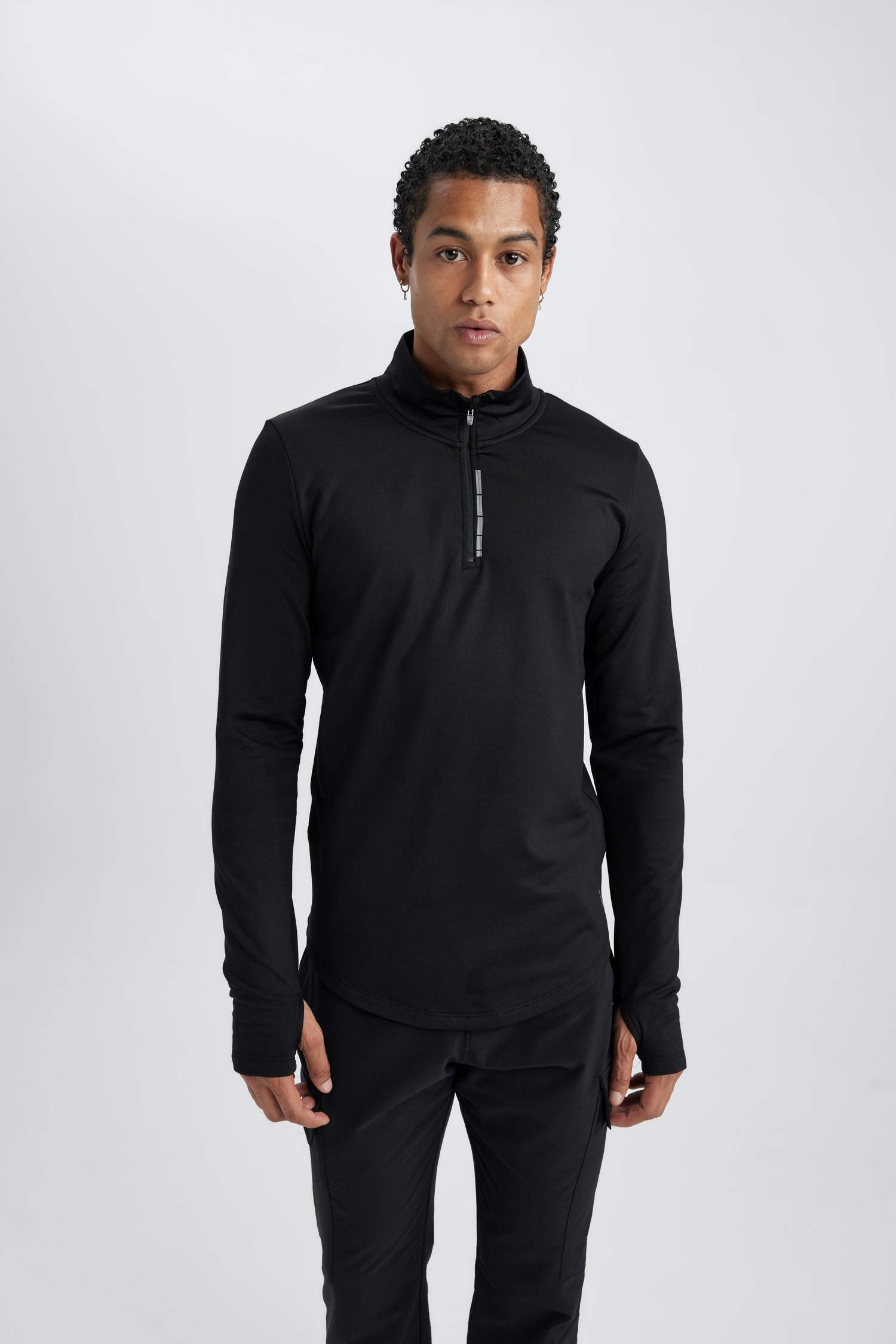 DeFactoFit Slim Fit Stand Collar T-Shirt