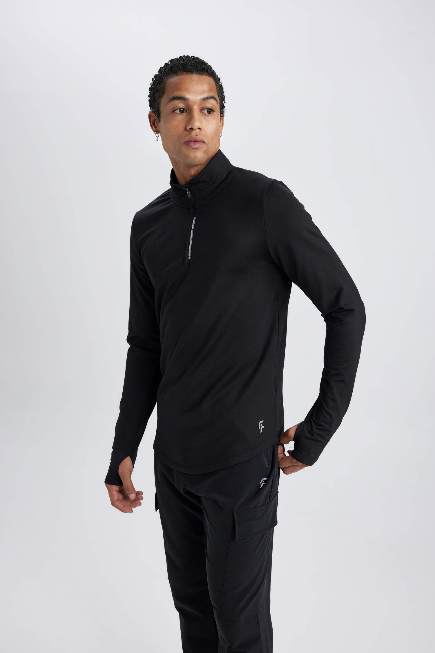 DeFactoFit Slim Fit Stand Collar T-Shirt