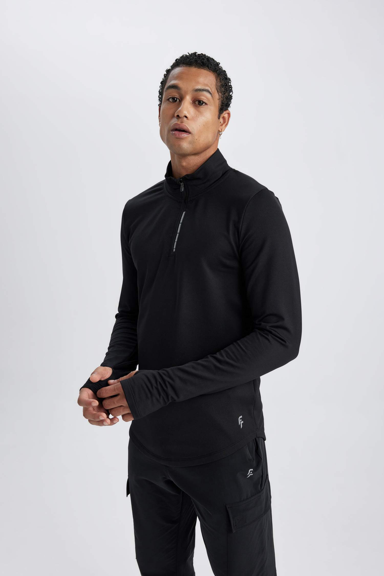 DeFactoFit Slim Fit Stand Collar T-Shirt