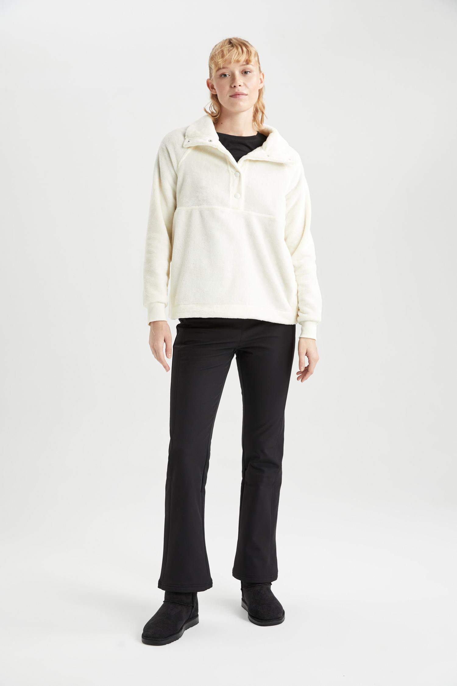 Su Geçirmez Kayak Pantolonu Dar Kalıp Basic Paça Fermuarlı