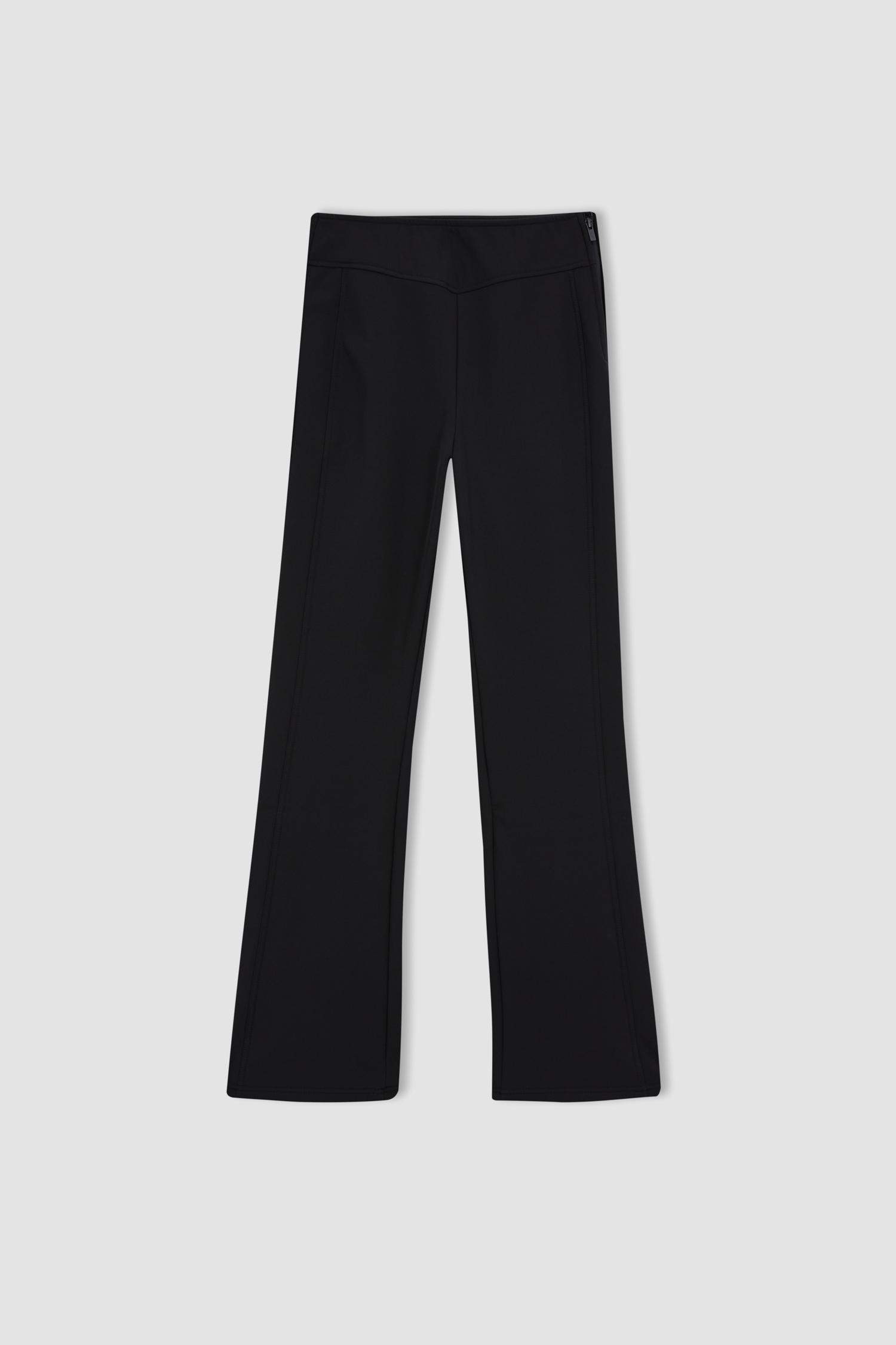 Su Geçirmez Kayak Pantolonu Dar Kalıp Basic Paça Fermuarlı