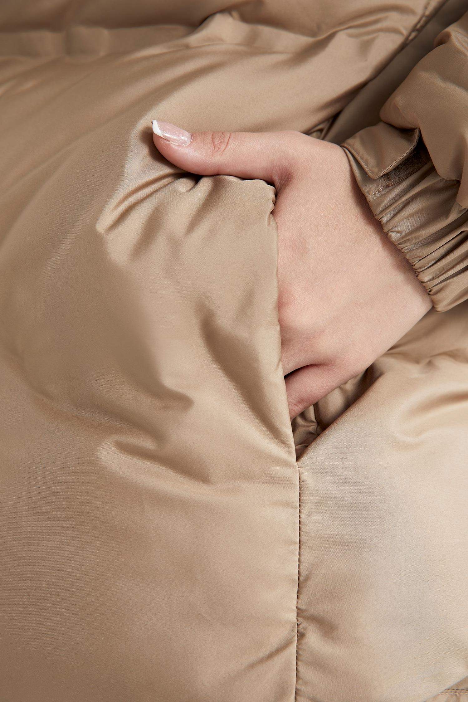 Su İtici Şişme Mont Oversize Geniş Kalıp Fermuar Çıtçıtlı Cepli Kapüşonlu