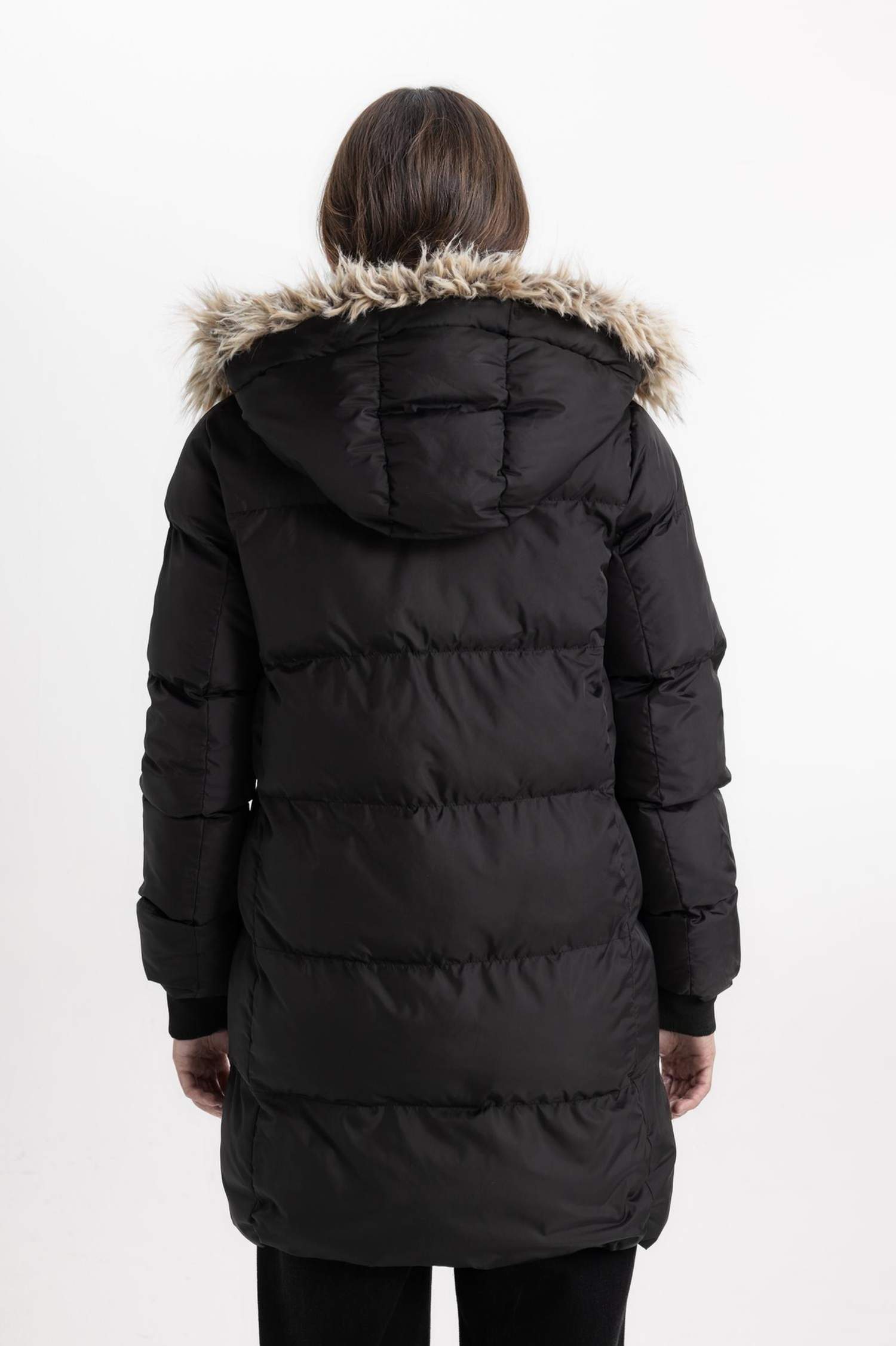 Windproof Waterproof Hooded Faux Fur Puffer Jacket