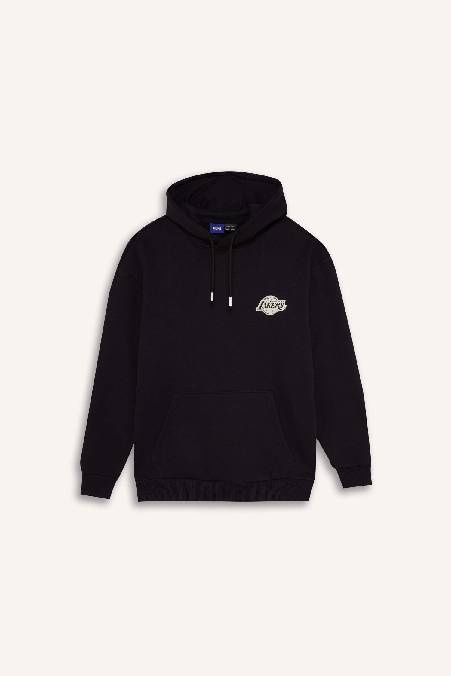 DeFactoFit NBA Los Angeles Lakers Boxy Fit Hooded Thick Sweatshirt