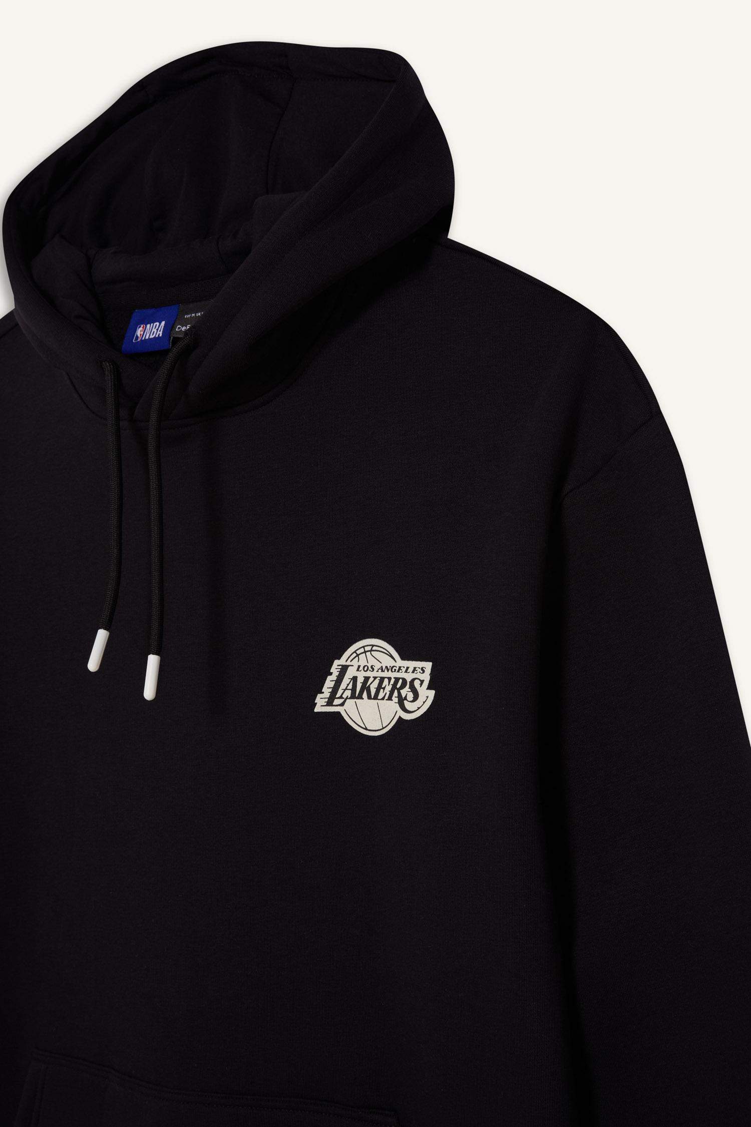 DeFactoFit NBA Los Angeles Lakers Boxy Fit Hooded Thick Sweatshirt