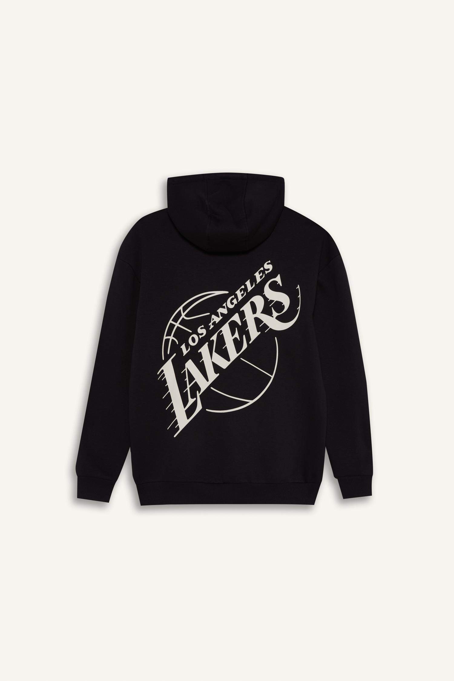 DeFactoFit NBA Los Angeles Lakers Boxy Fit Hooded Thick Sweatshirt