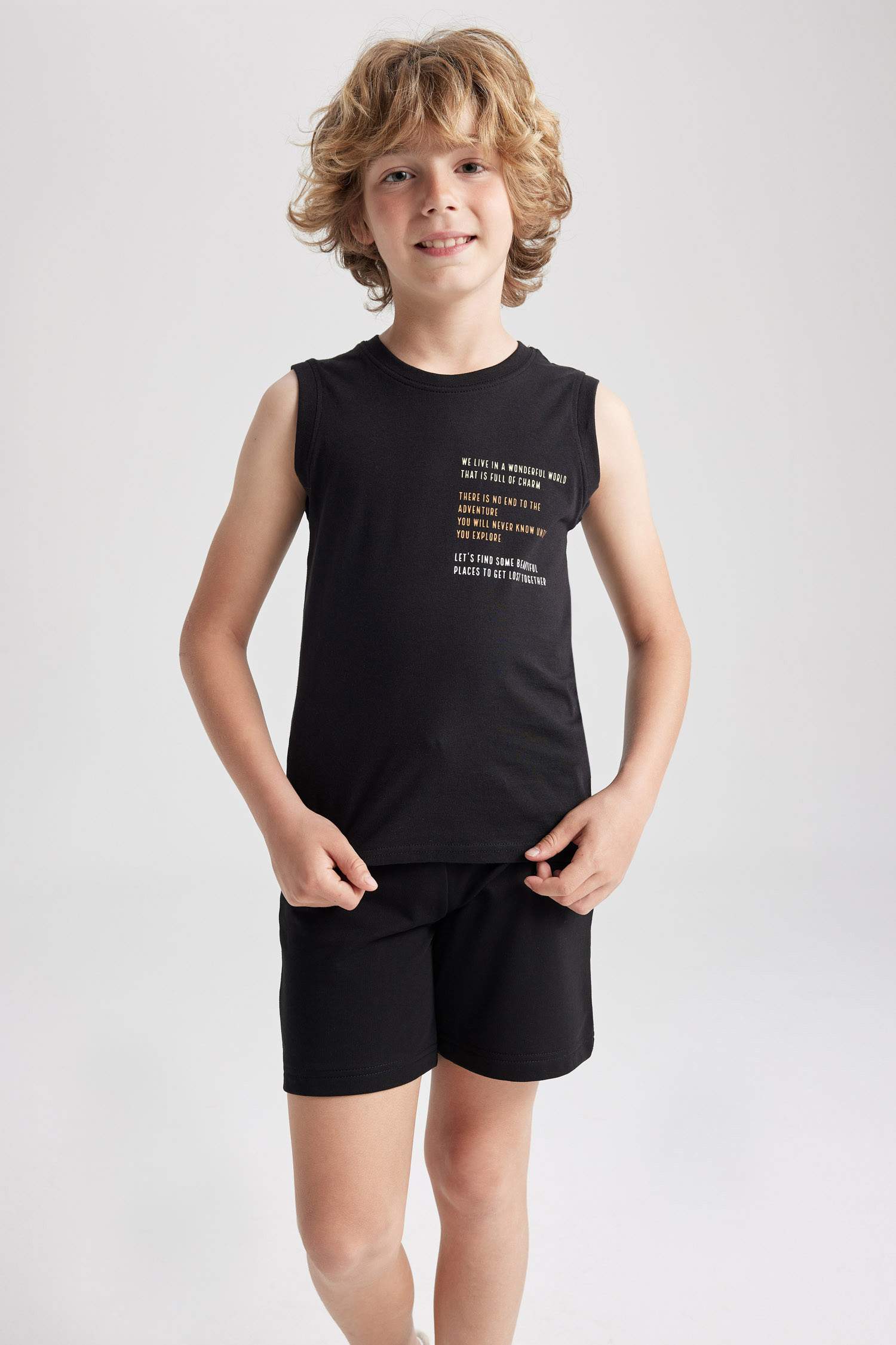 Black Boys & Teens Boy Regular Fit Tank Top 2790230 