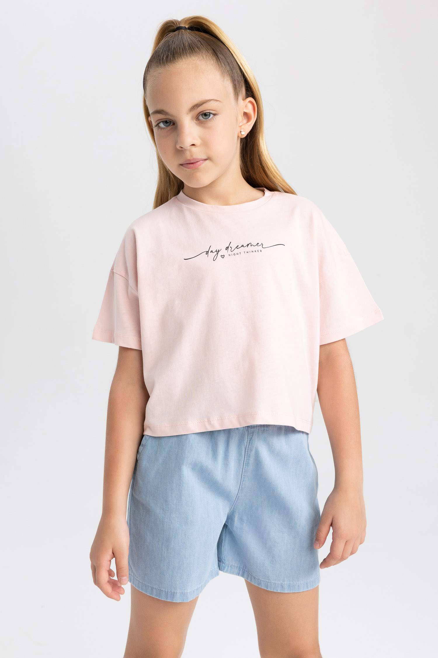 تي شيرت كروب بناتي نص كم