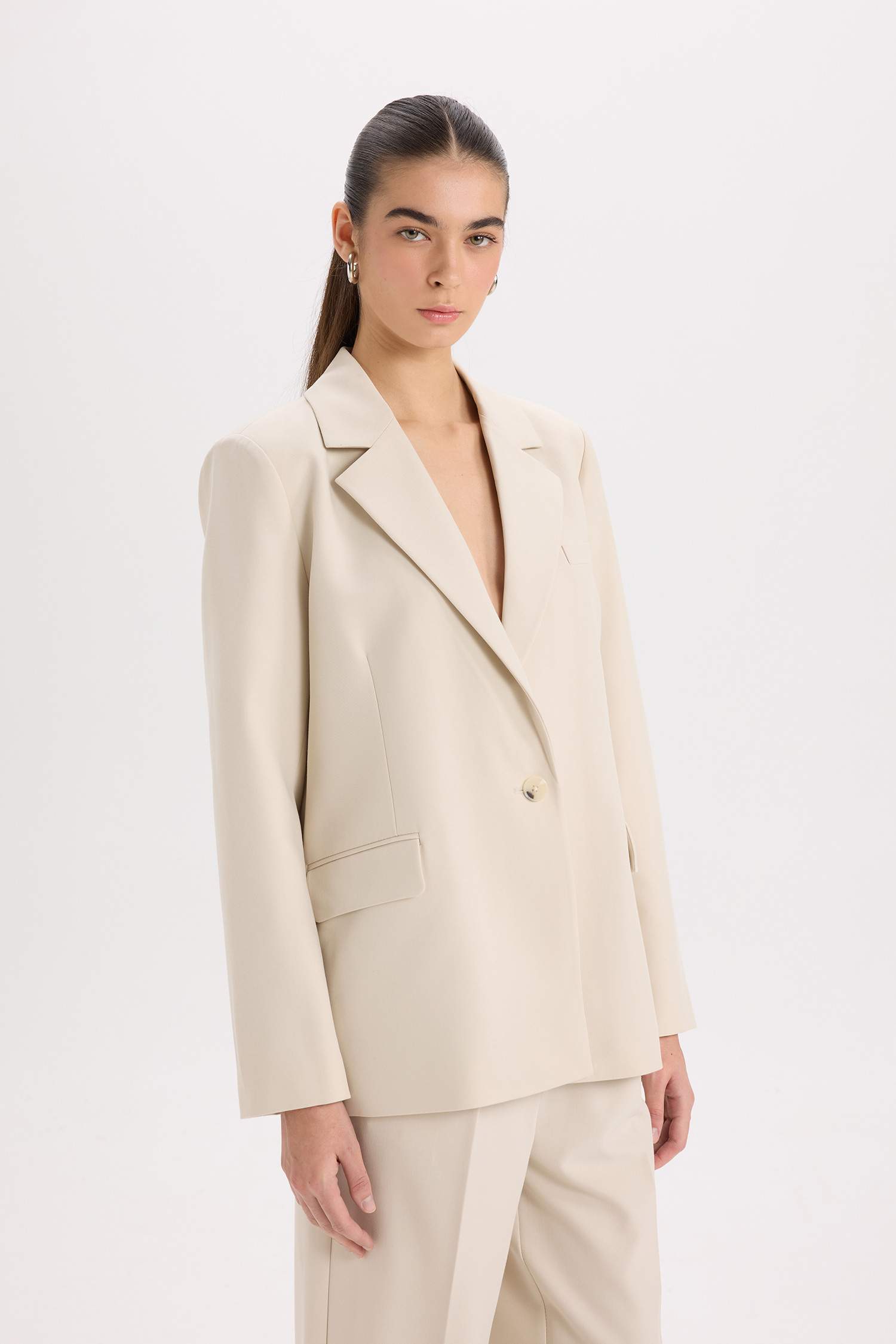 Оверсайз Свободный Покрой Блейзер Пиджак