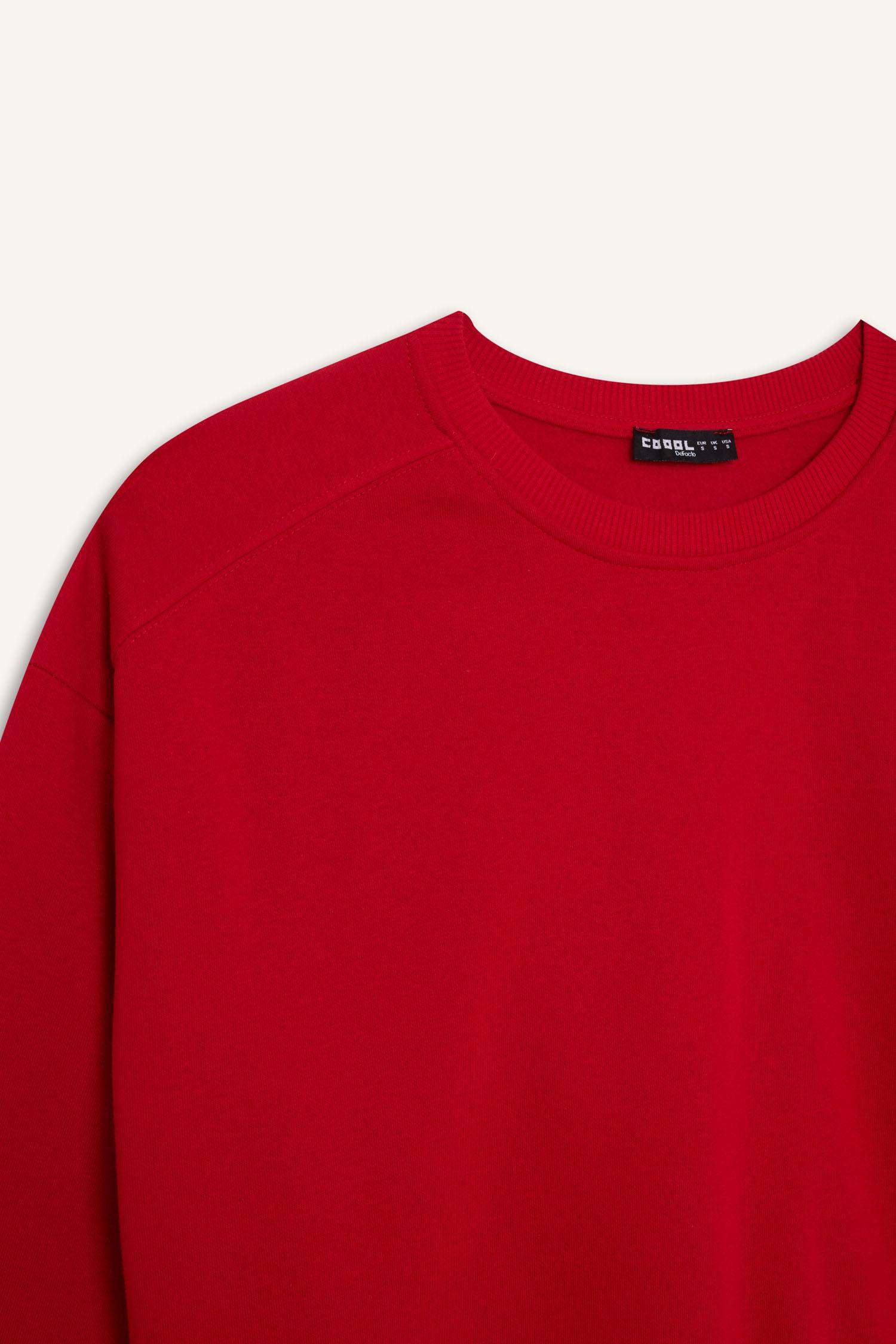 Sweat-shirt Oversize en tissu épais à manches longues et col rond