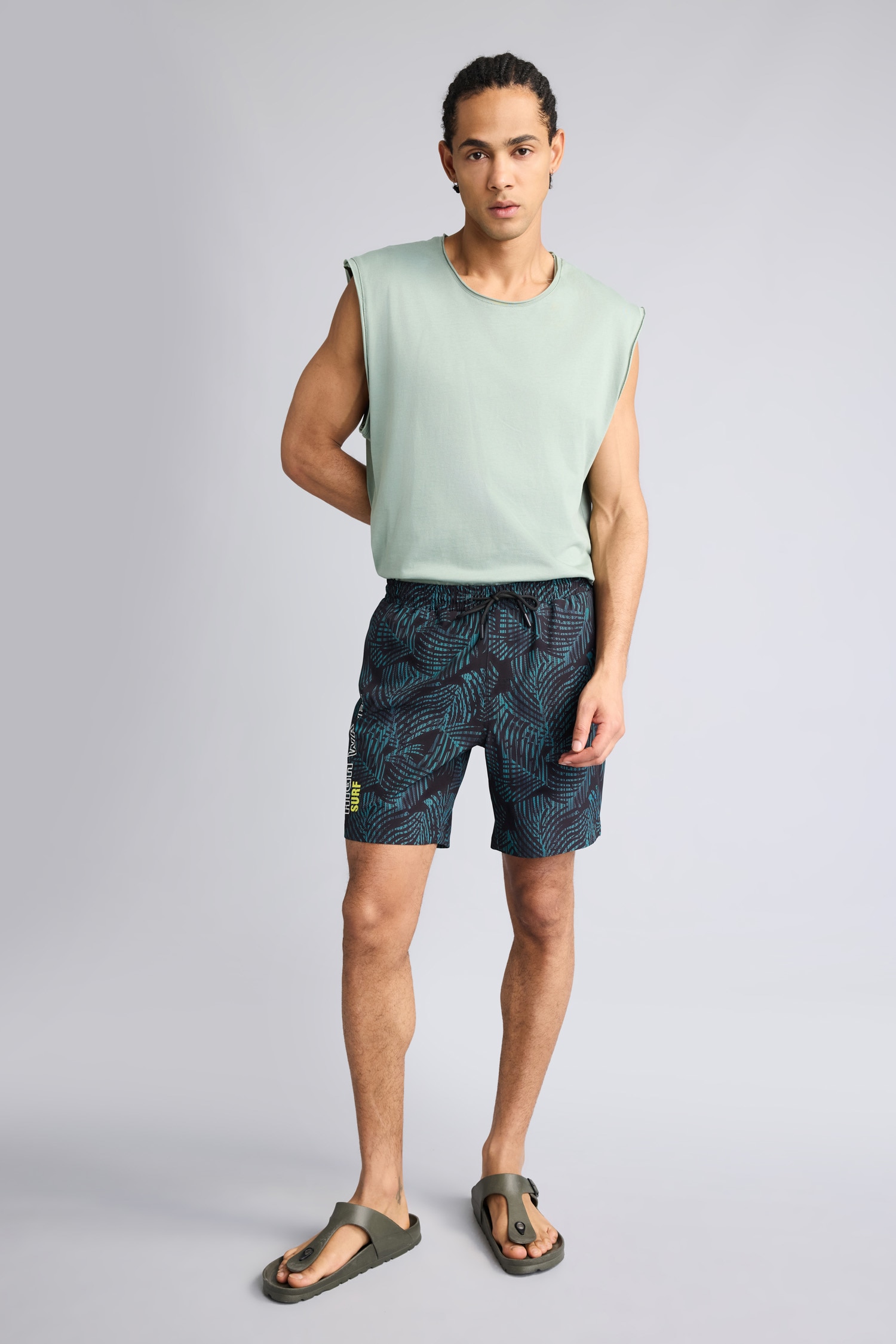 DeFacto Regular Fit Baskılı Kısa Boy Deniz Şortu görsel 2