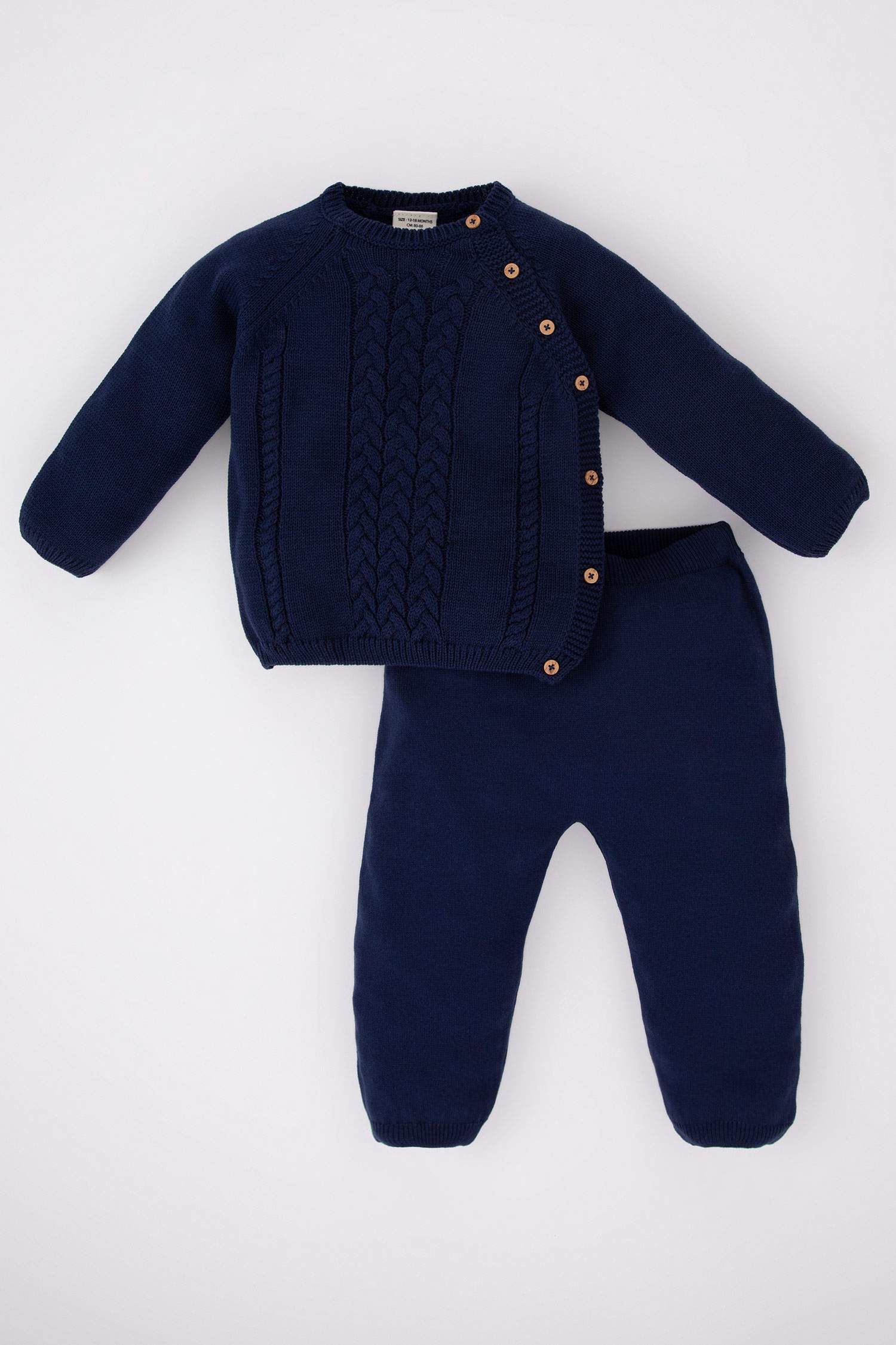 Navy Baby Boy 2 Piece Regular Fit Crew Neck Set 2823068 DeFacto