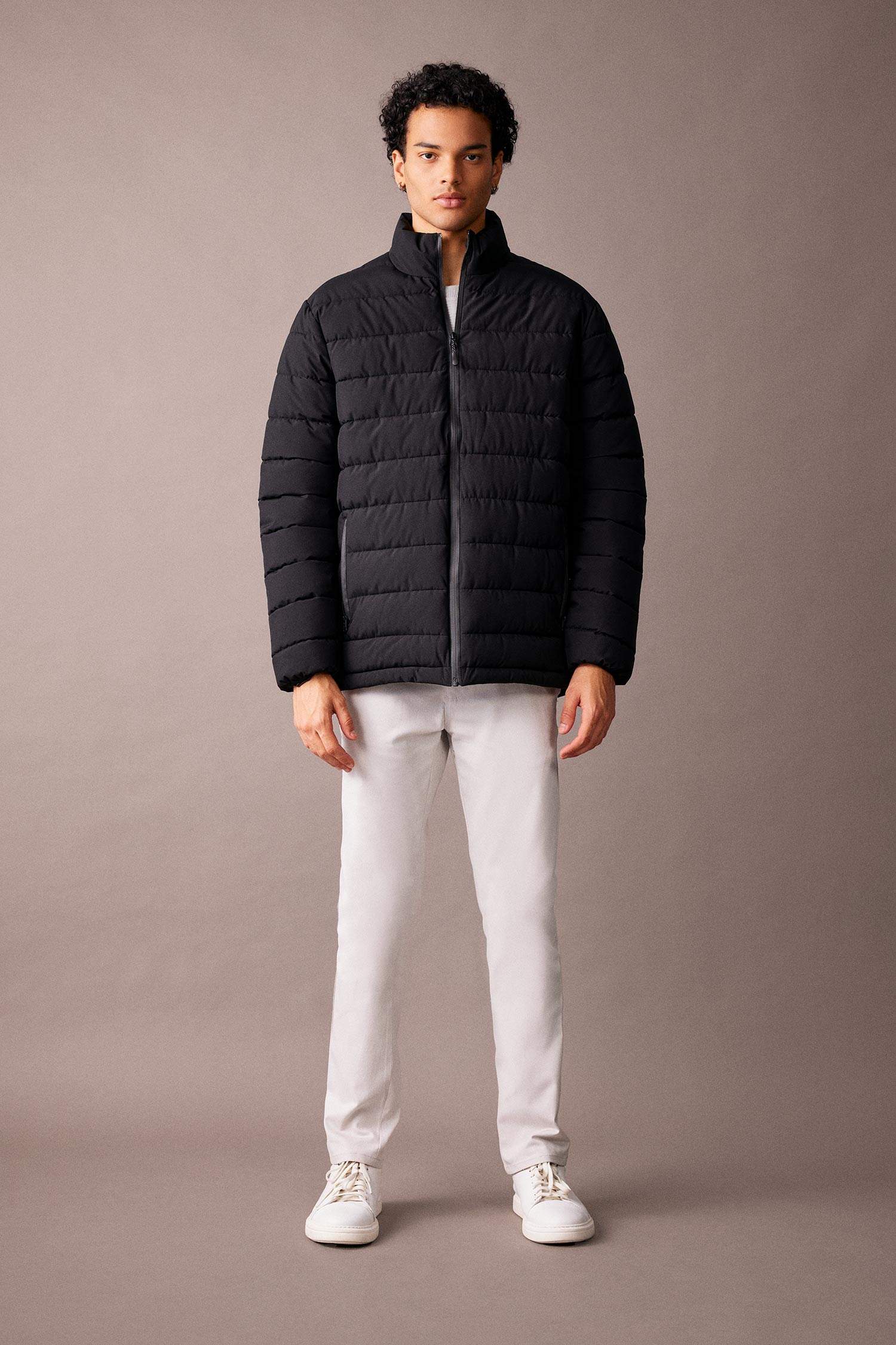 Su İtici Şişme Mont Dik Yaka Fermuarlı Cepli