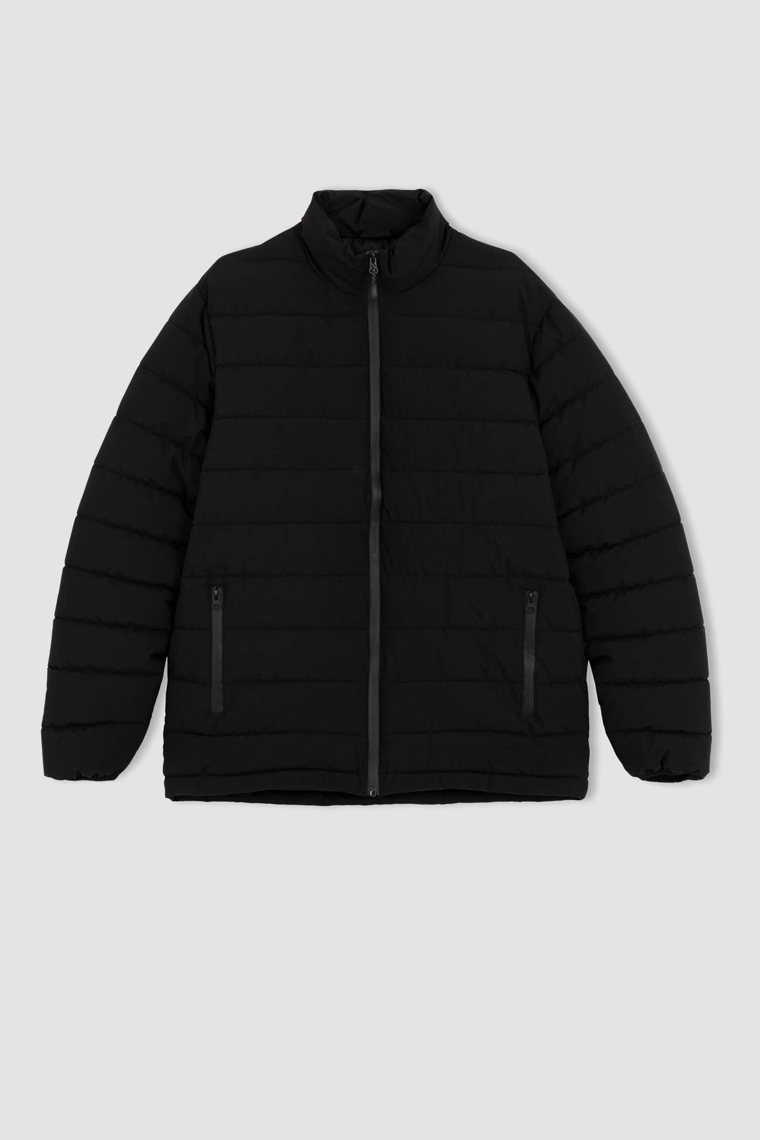 Su İtici Şişme Mont Dik Yaka Fermuarlı Cepli