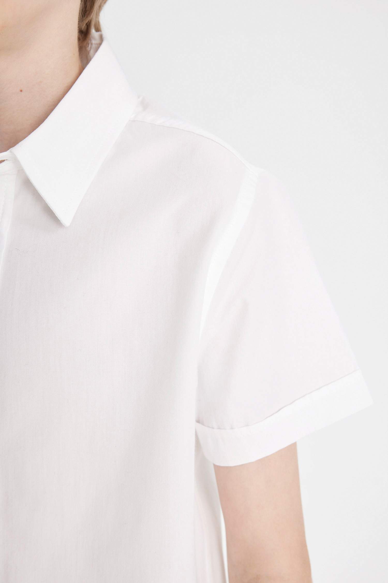 Erkek Çocuk Polo Yaka Poplin Kısa Kollu Basic Düz Beyaz Okul Gömleği