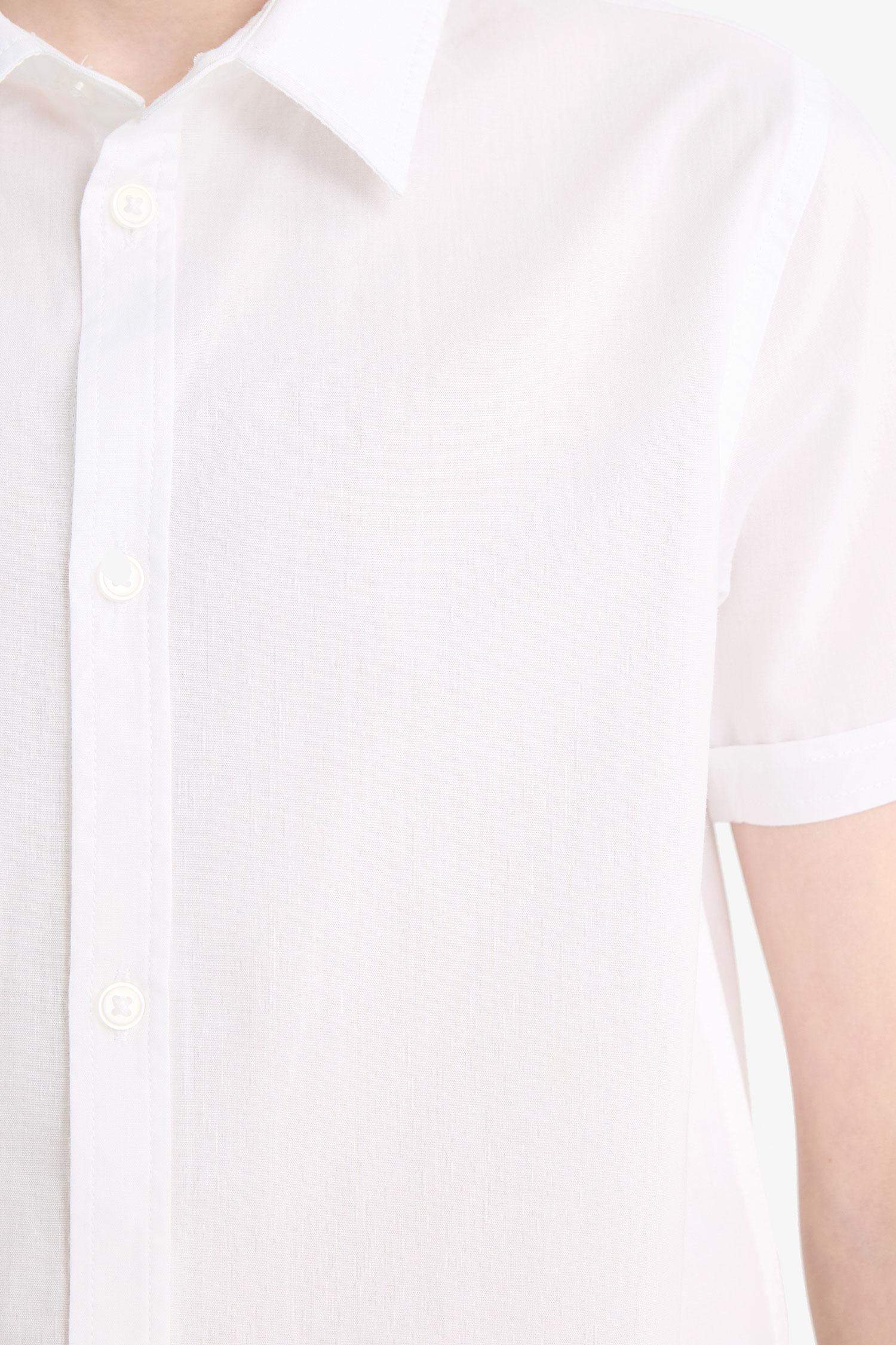 Boy Polo Neck Poplin Short Sleeve Shirt