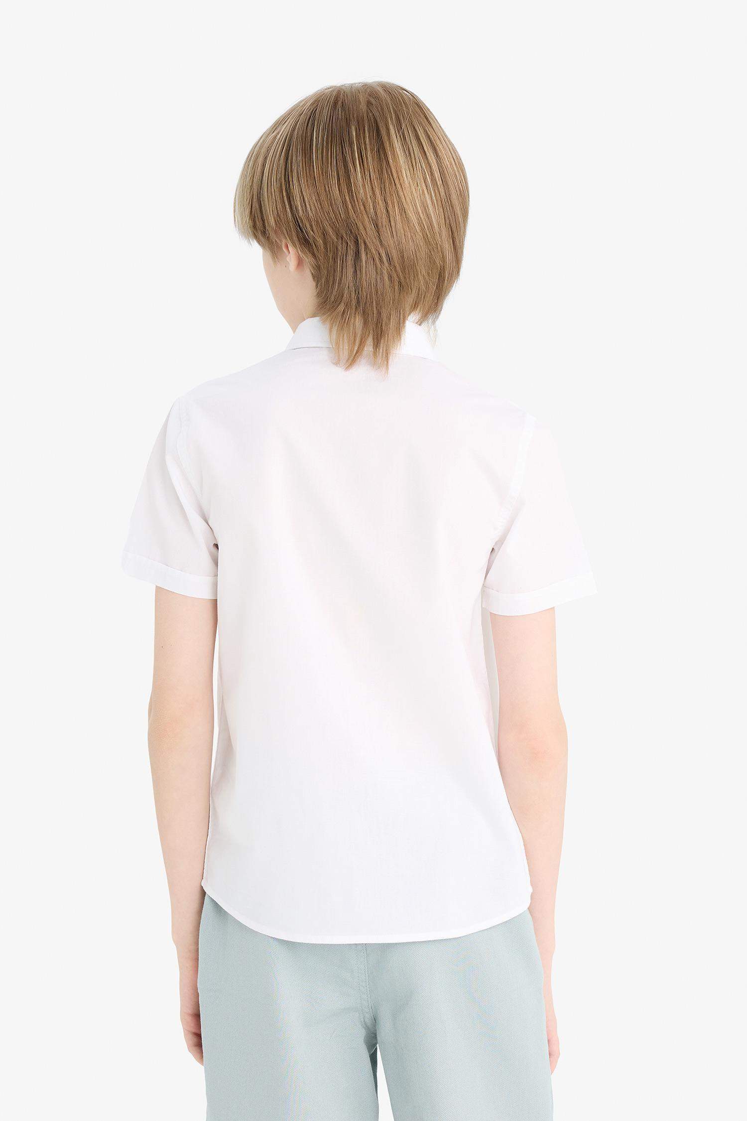 Boy Polo Neck Poplin Short Sleeve Shirt