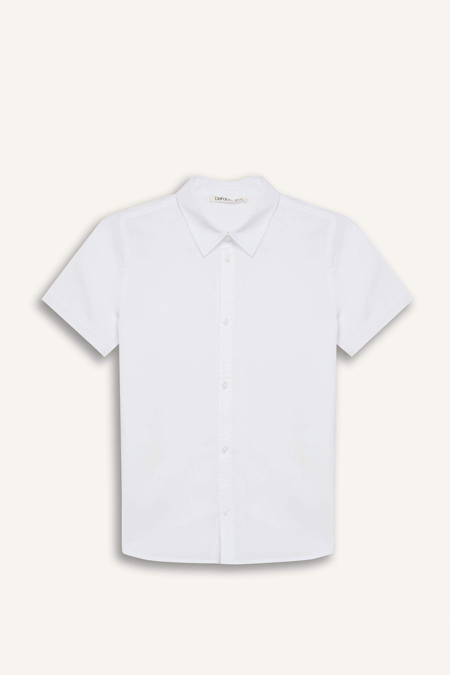 Boy Polo Neck Poplin Short Sleeve Shirt
