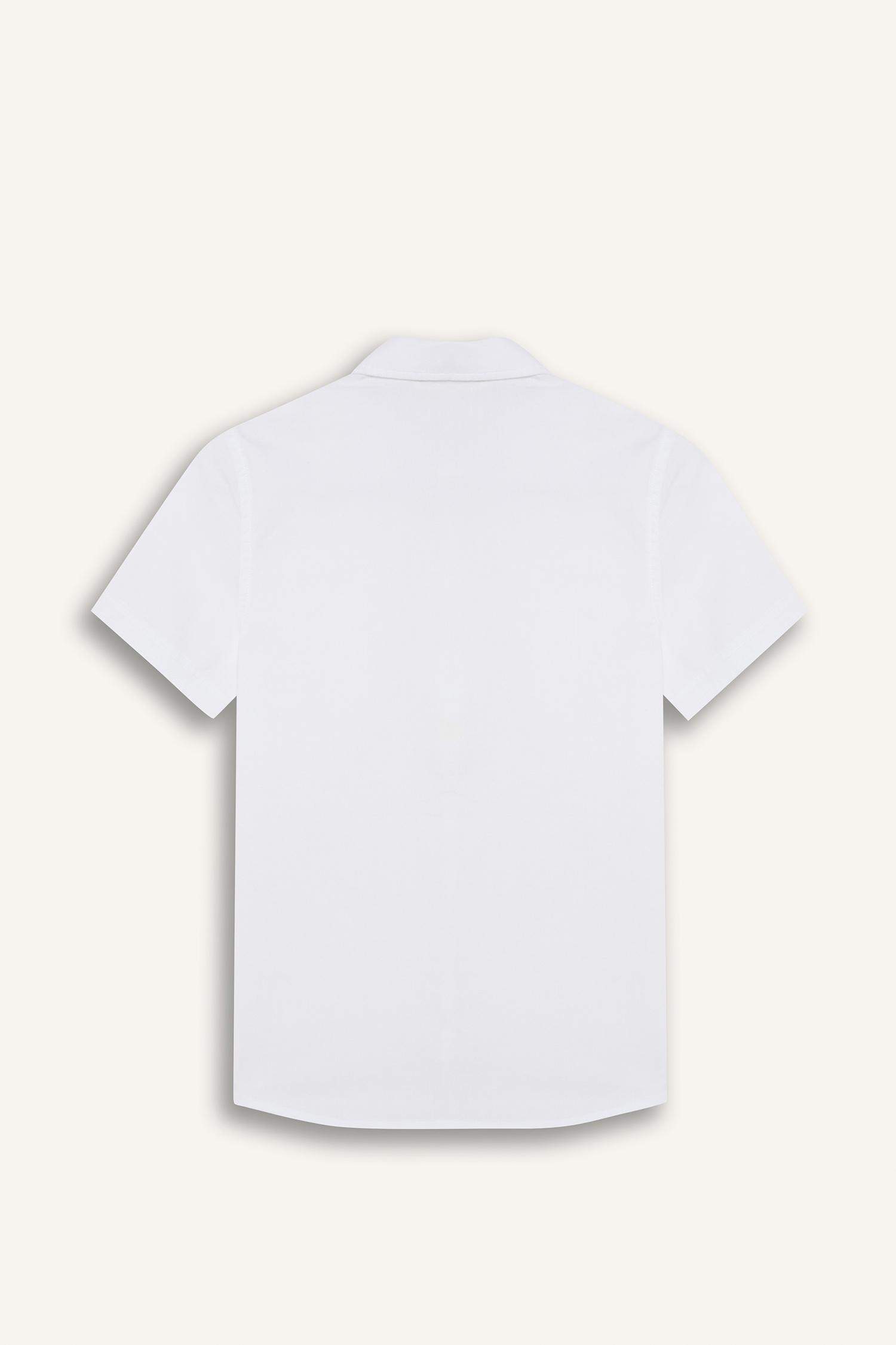 Boy Polo Neck Poplin Short Sleeve Shirt