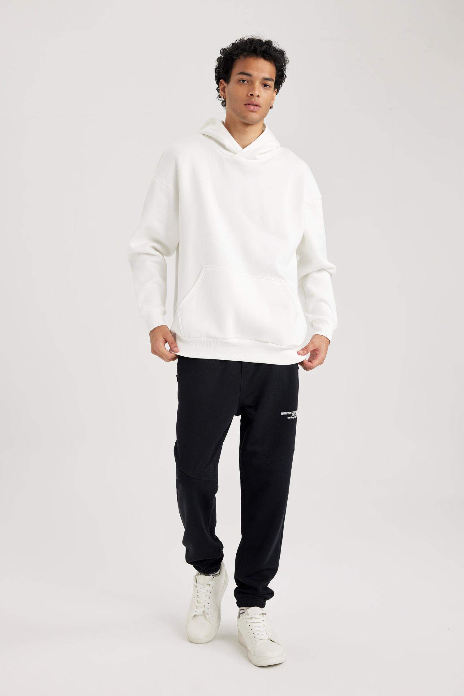 Світшот оверсайз з капюшоном з кишенею-кенгуру для чоловіків