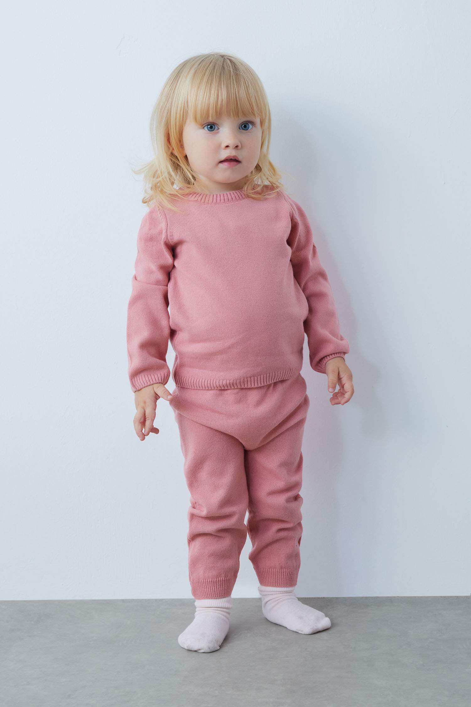 Kız Bebek Kazak Alt Triko 2'li Takım