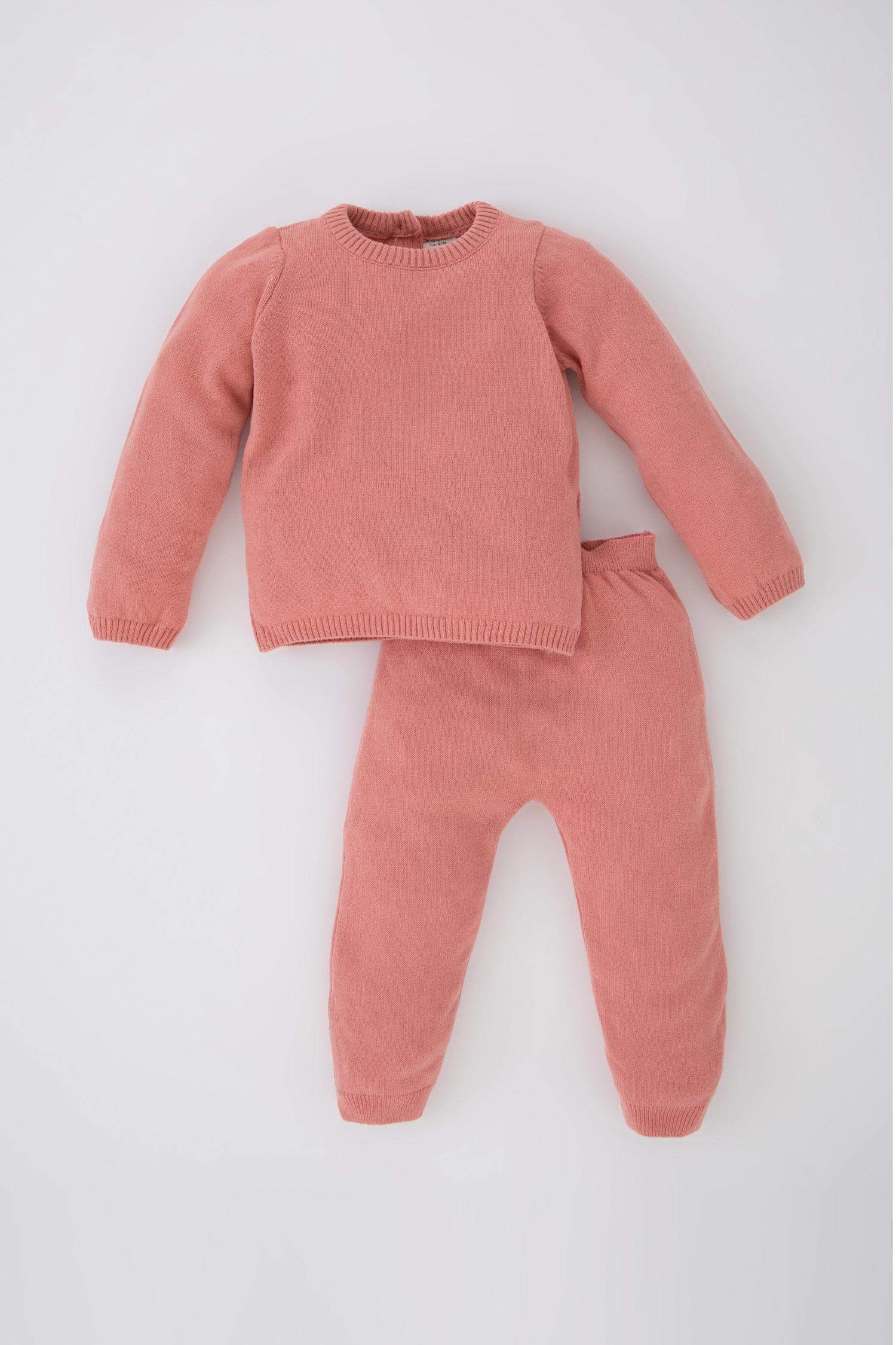 Kız Bebek Kazak Alt Triko 2'li Takım